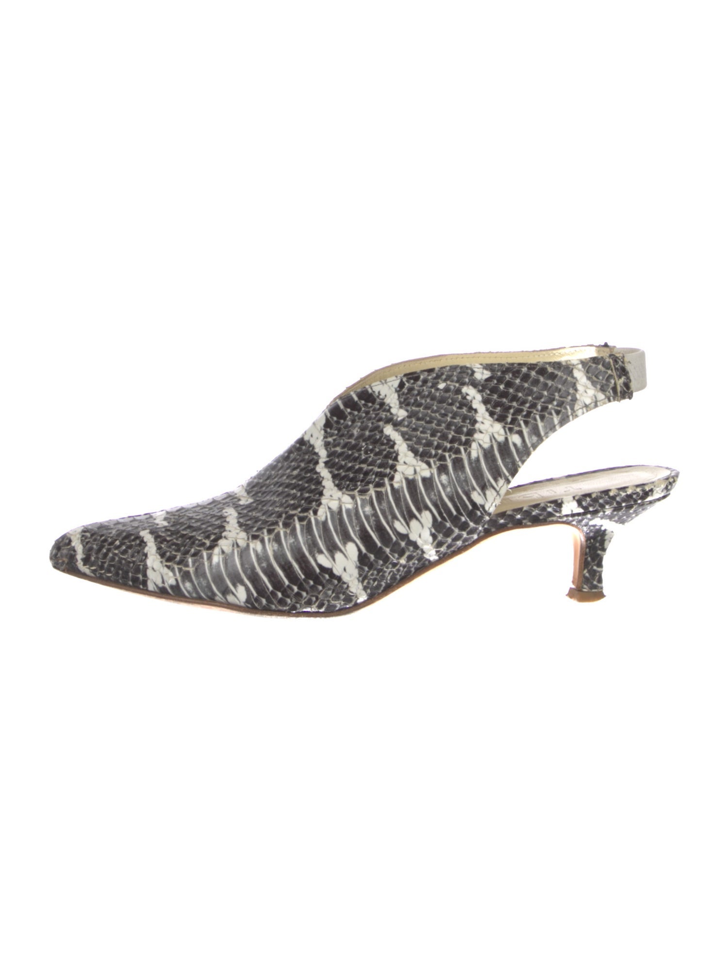 Tibi Python Animal Print Slingback Pumps