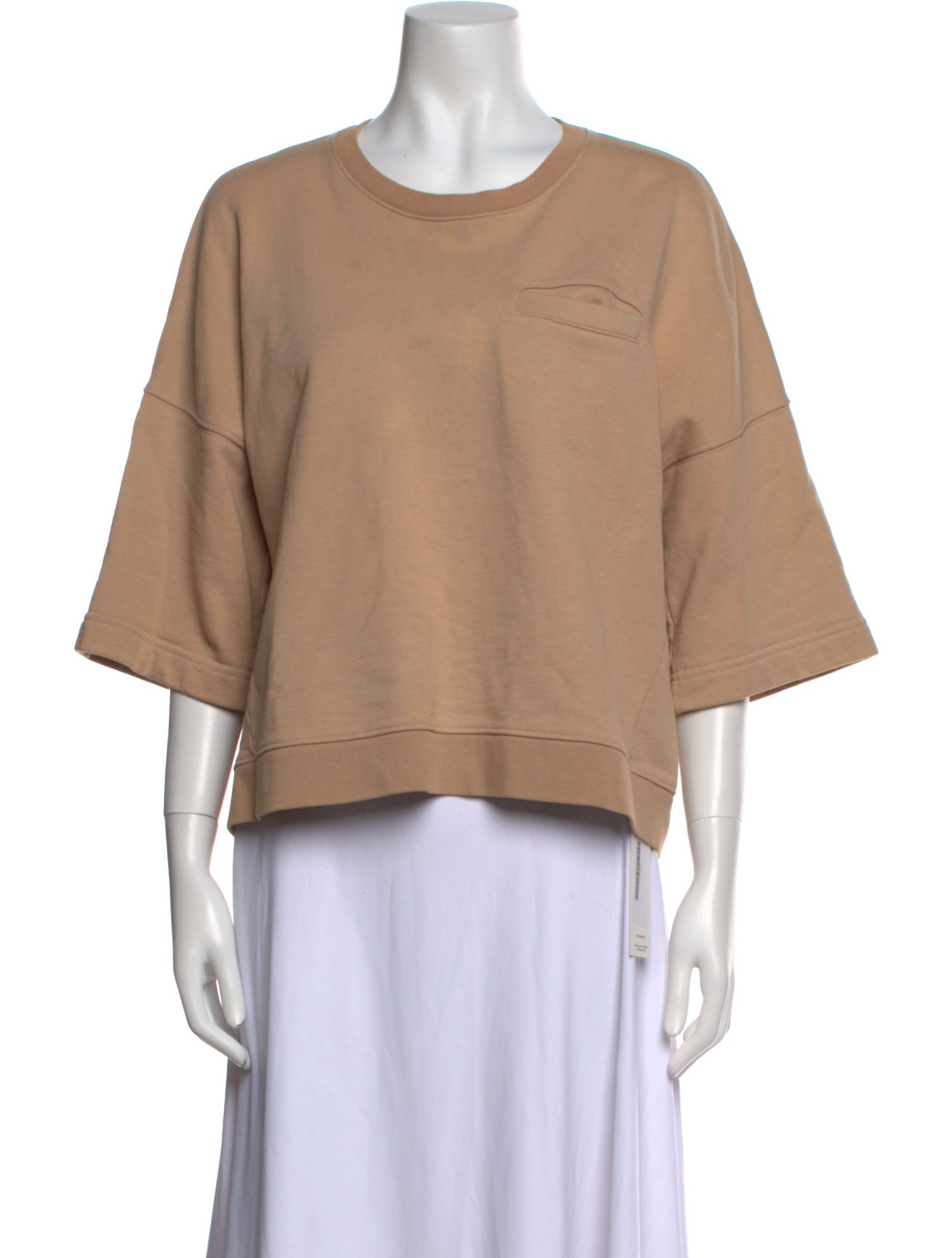 Tibi Crew Neck Three-Quarter Sleeve Sweatshirt