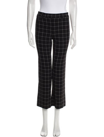 Tibi Plaid Print Straight Leg Pants