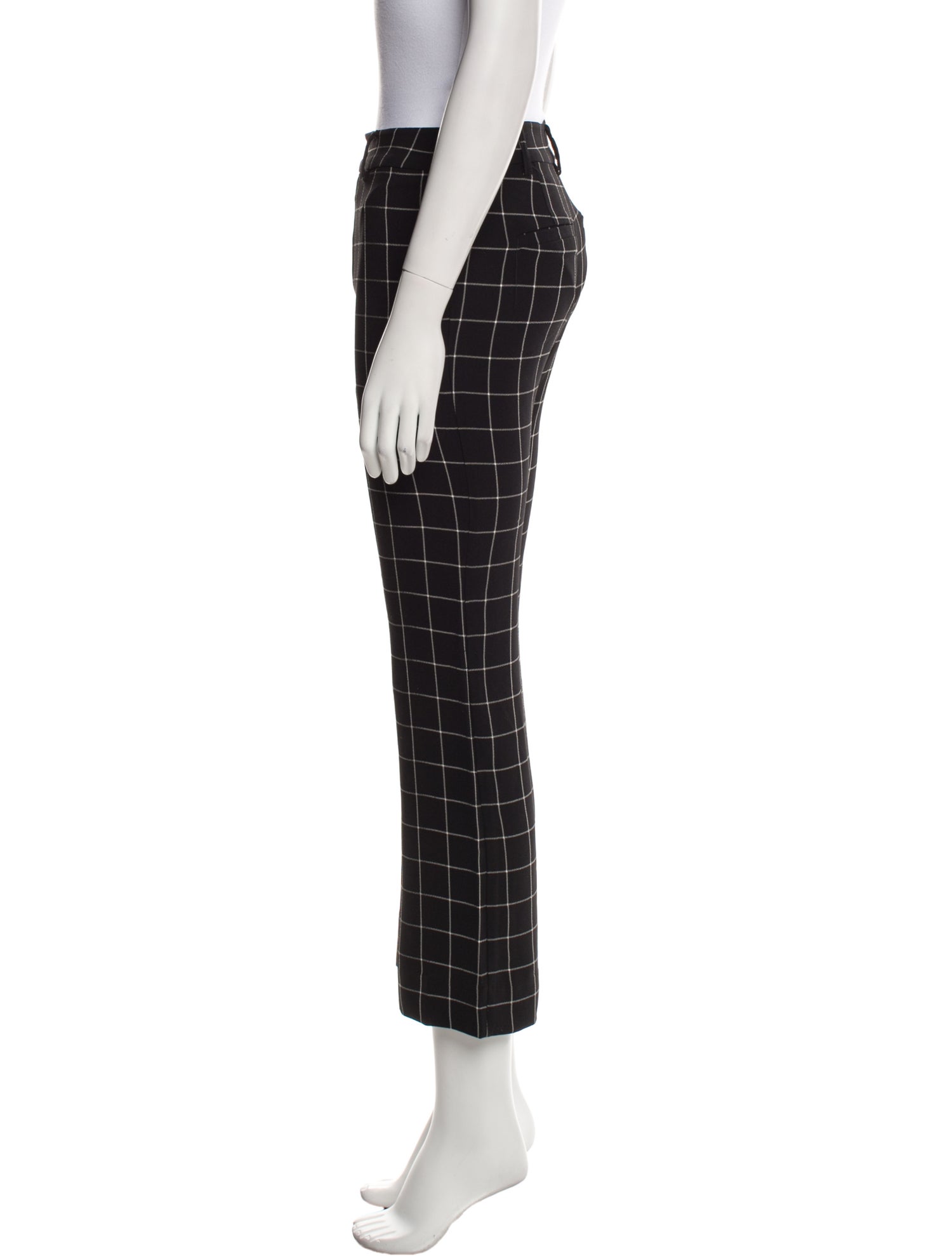 Tibi Plaid Print Straight Leg Pants