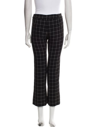Tibi Plaid Print Straight Leg Pants