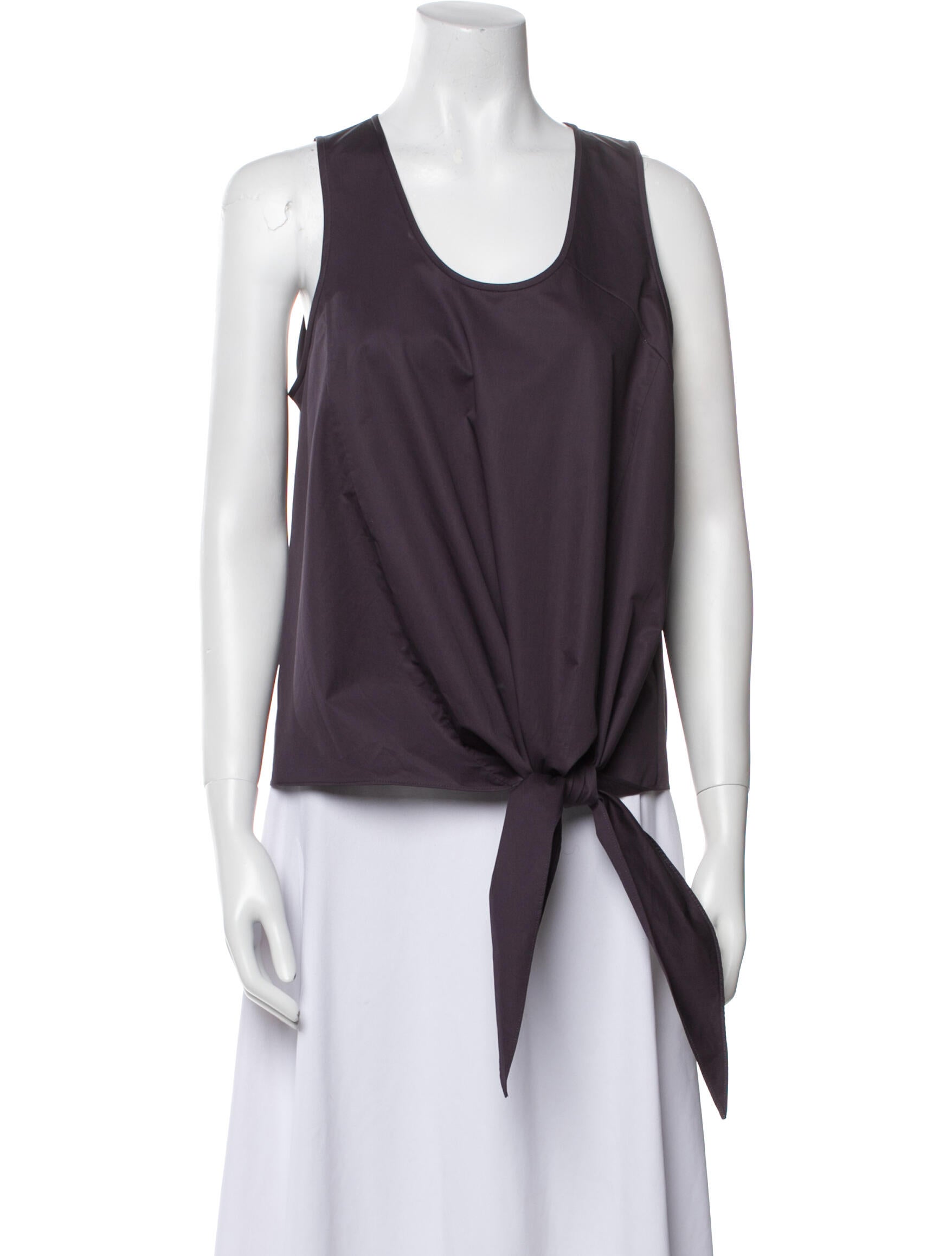 Tibi Scoop Neck Sleeveless Top