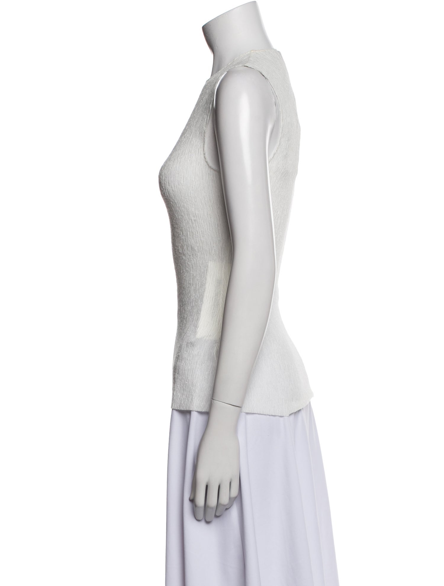 Tibi Crew Neck Sleeveless Top