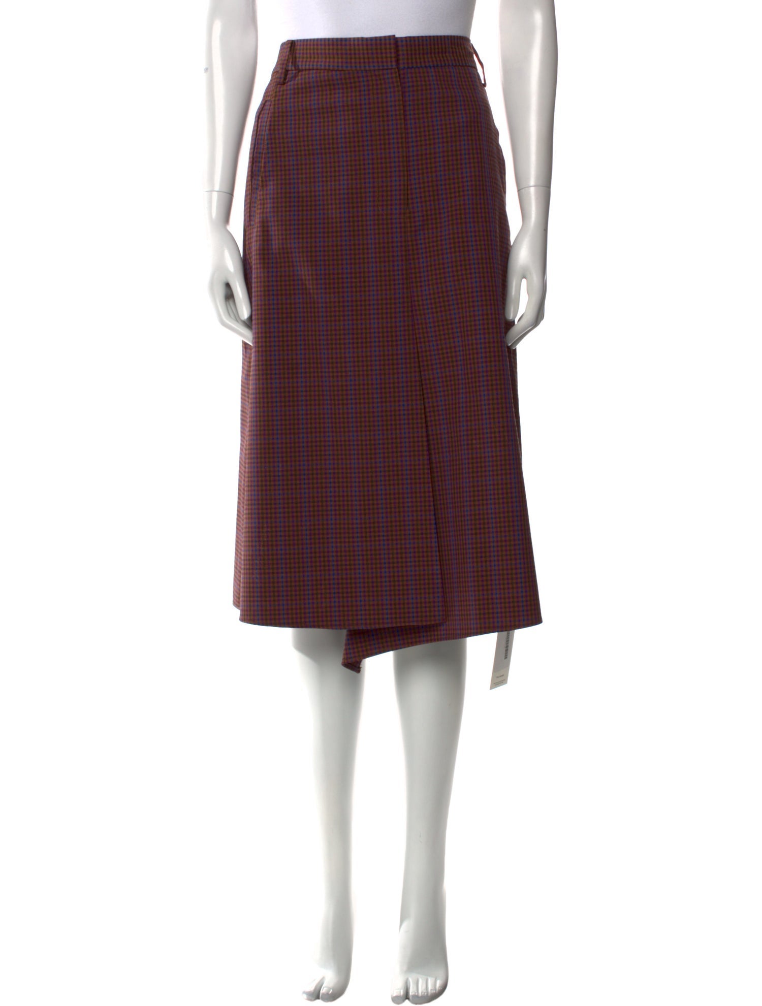 Tibi Plaid Print Knee-Length Skirt