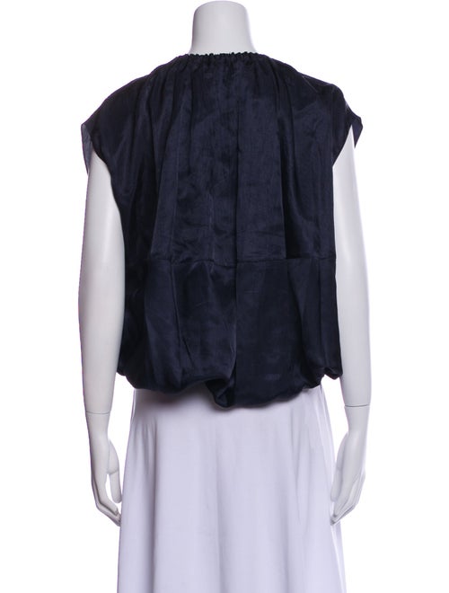 Tibi Mock Neck Three-Quarter Sleeve Crop Top