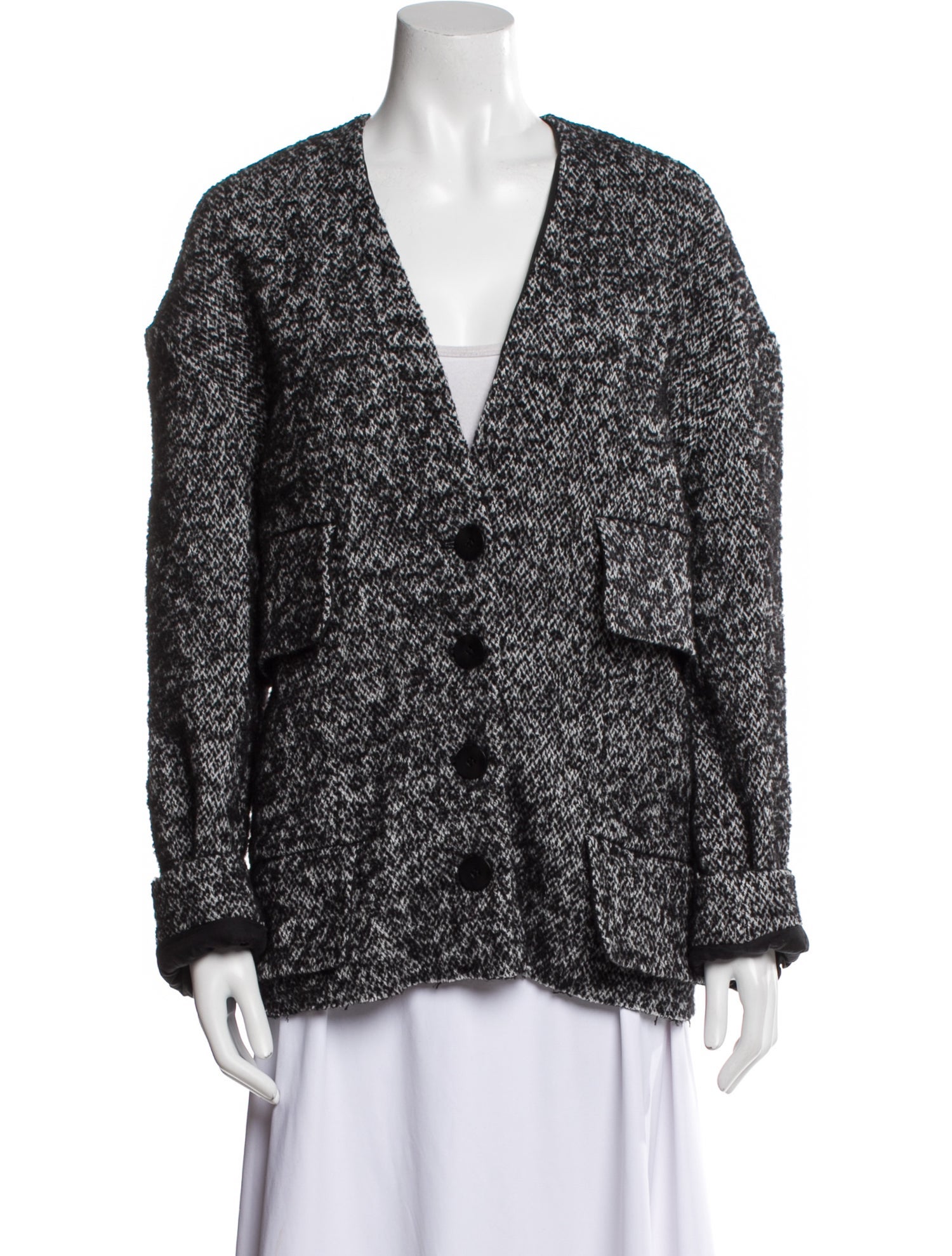 Tibi Wool Tweed Pattern Blazer