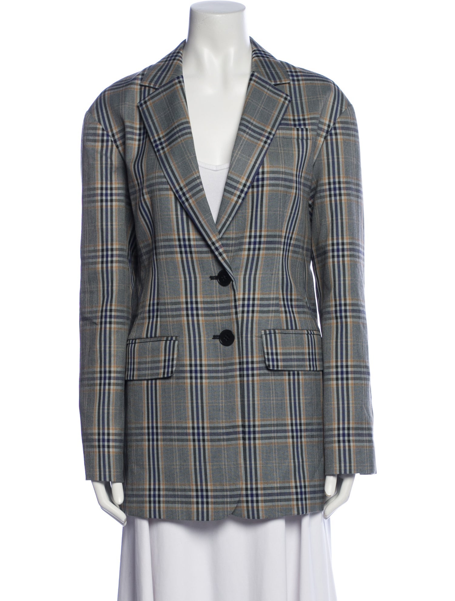 Tibi Plaid Print Blazer