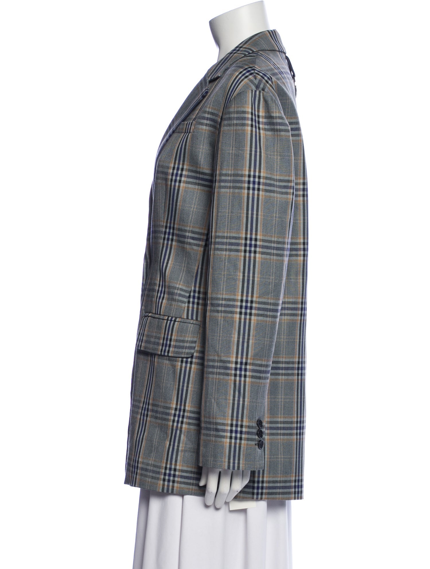 Tibi Plaid Print Blazer