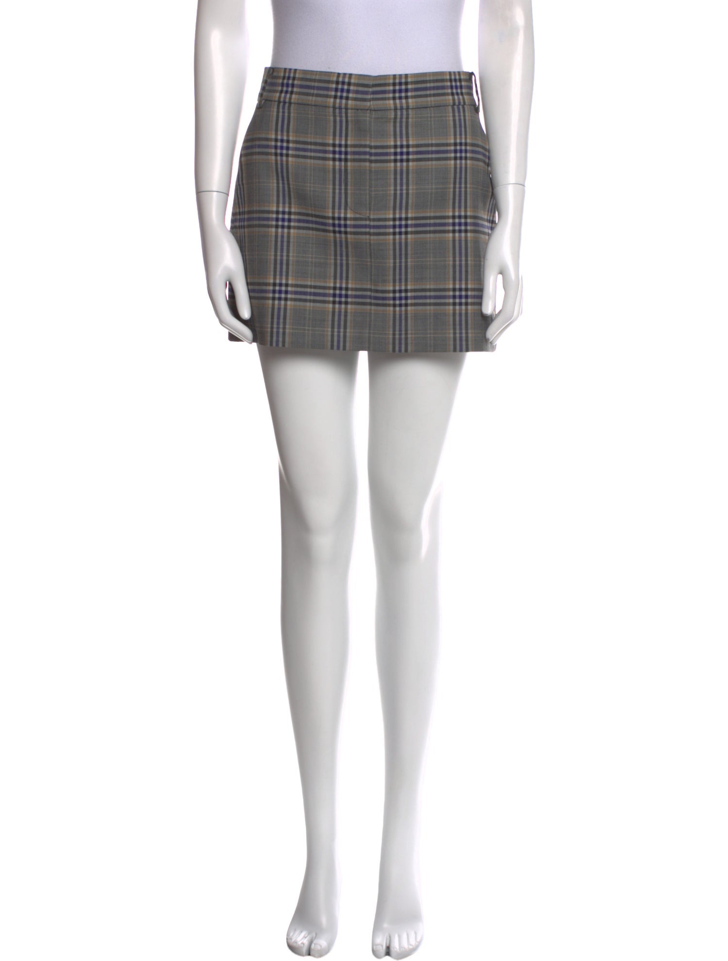 Tibi Plaid Print Mini Skirt
