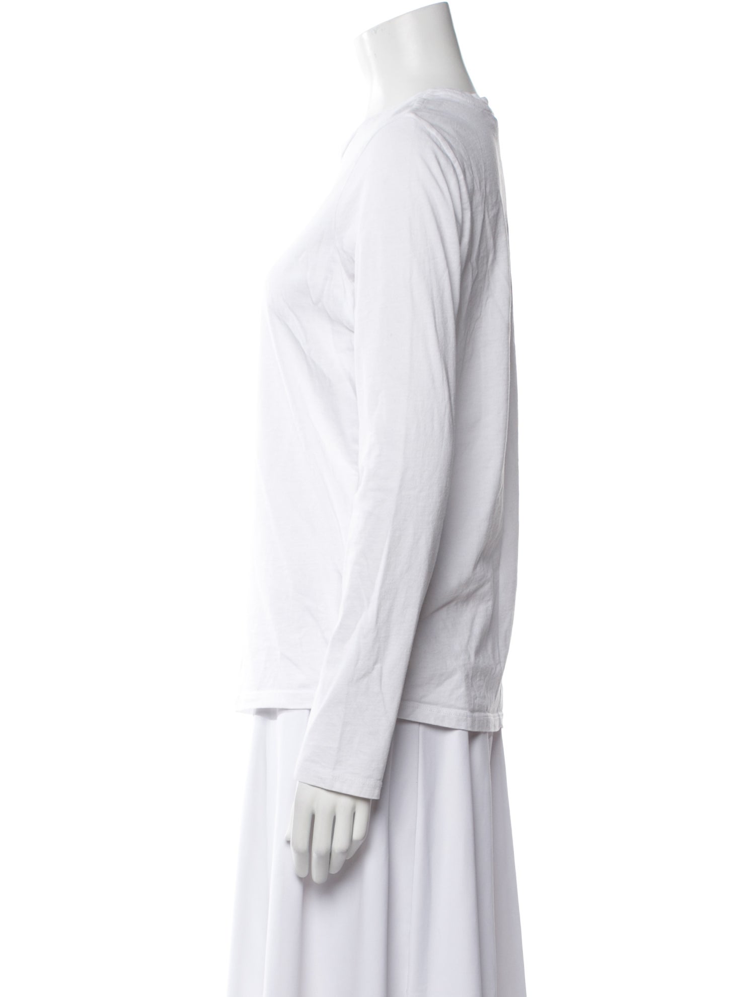 Tibi Crew Neck Long Sleeve T-Shirt