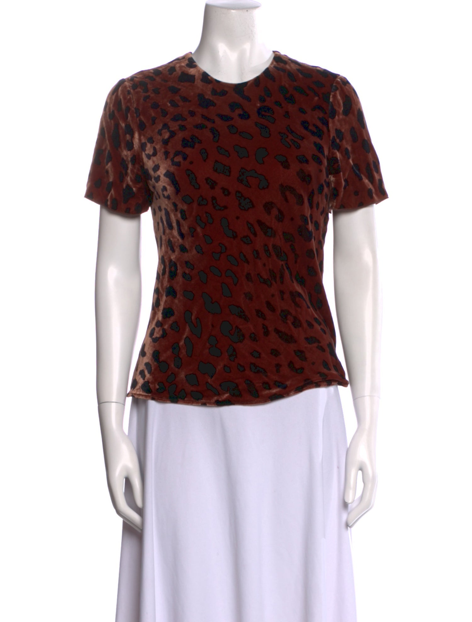 Tibi Animal Print Crew Neck T-Shirt