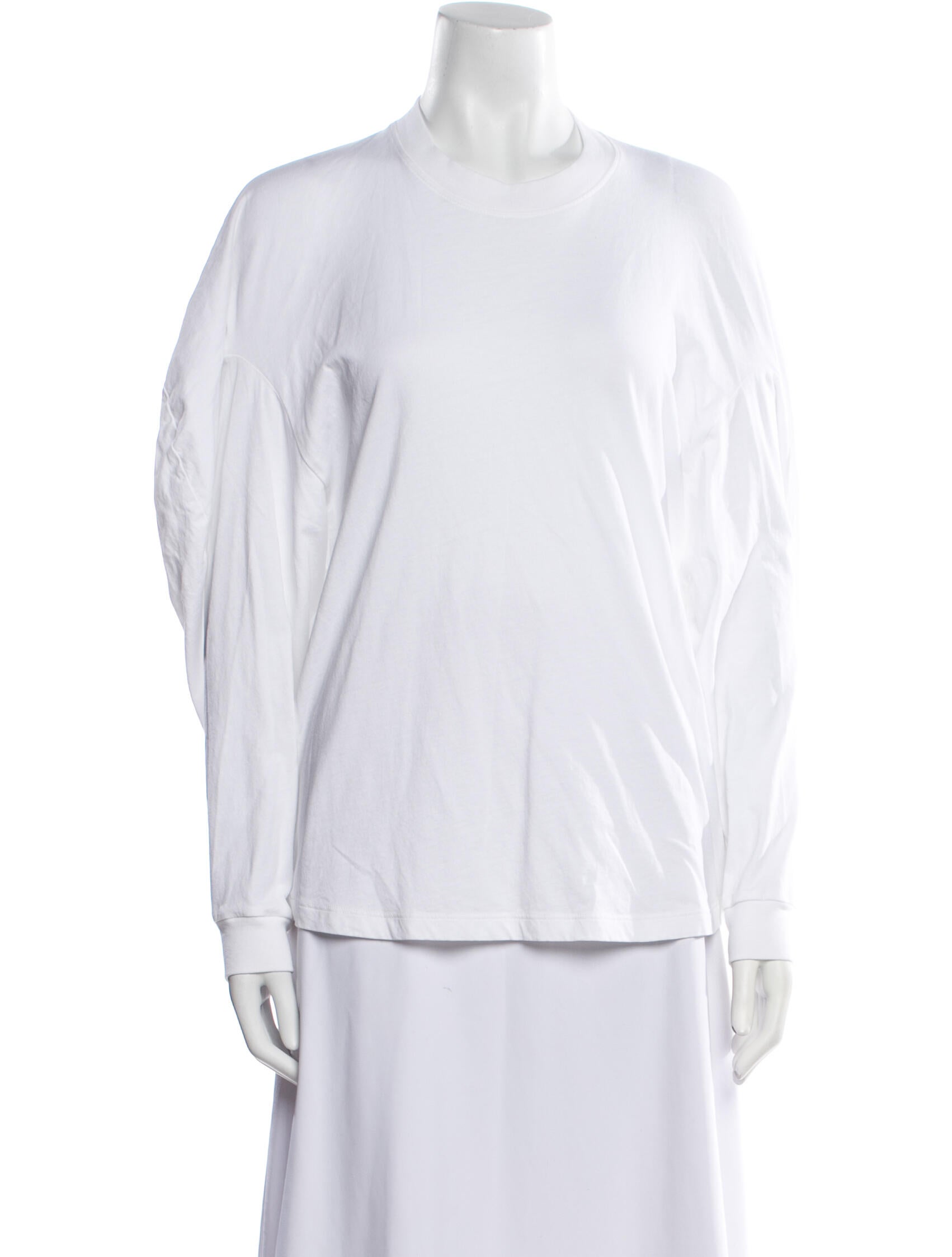 Tibi Crew Neck Long Sleeve T-Shirt