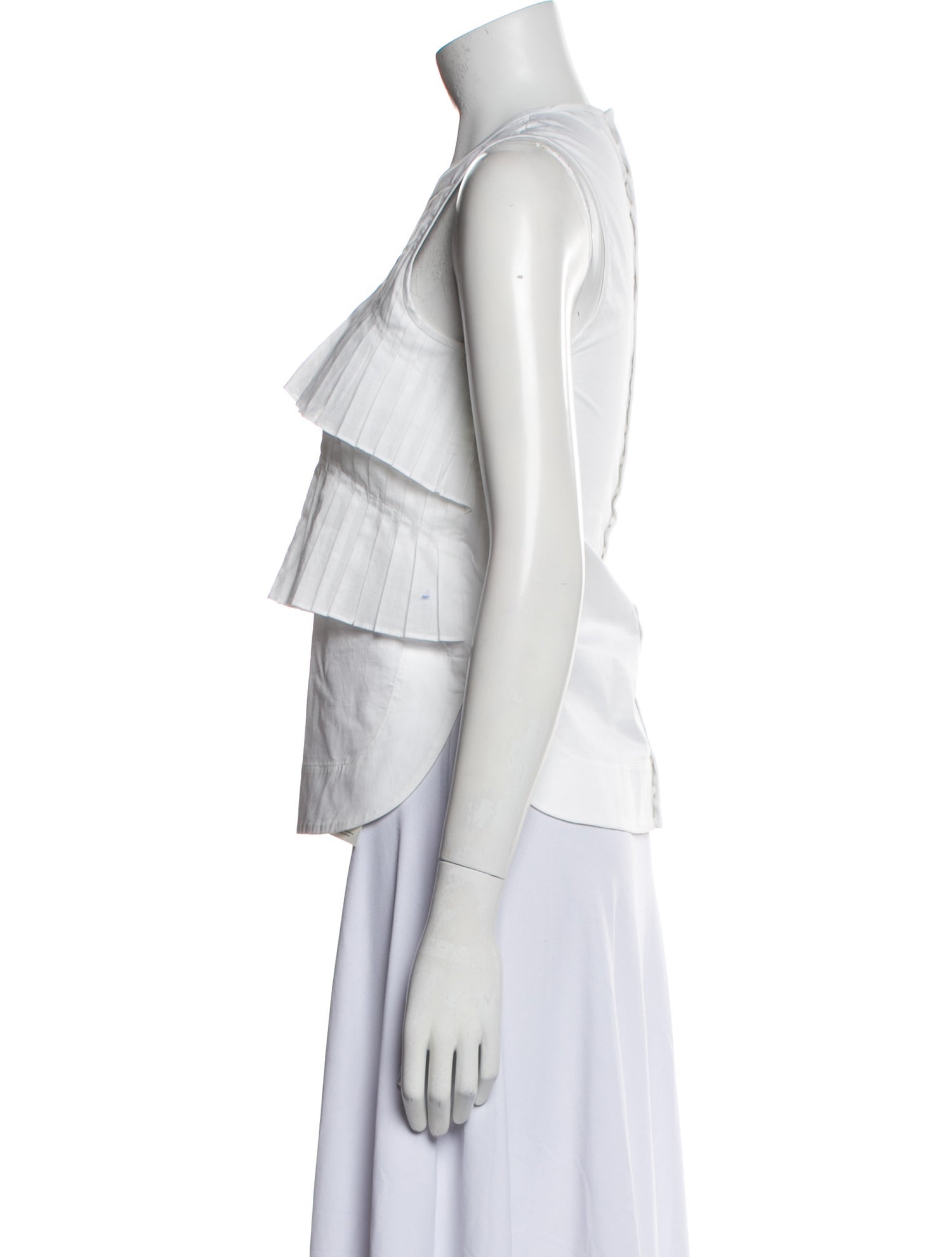 Tibi Crew Neck Sleeveless Crop Top