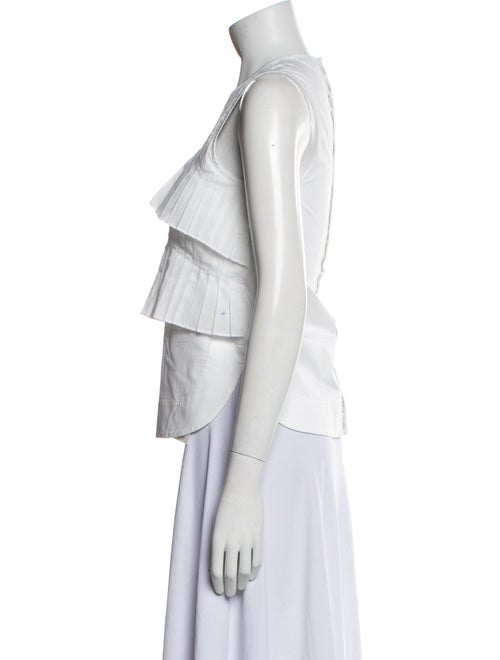 Tibi Crew Neck Sleeveless Crop Top