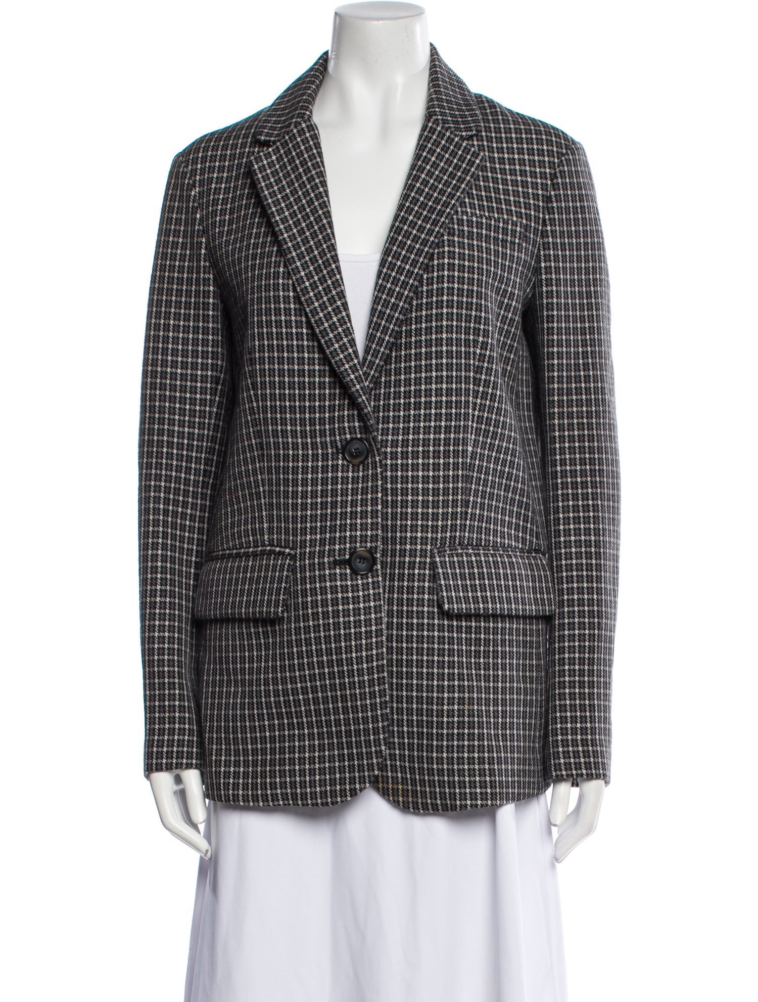 Tibi Plaid Print Blazer