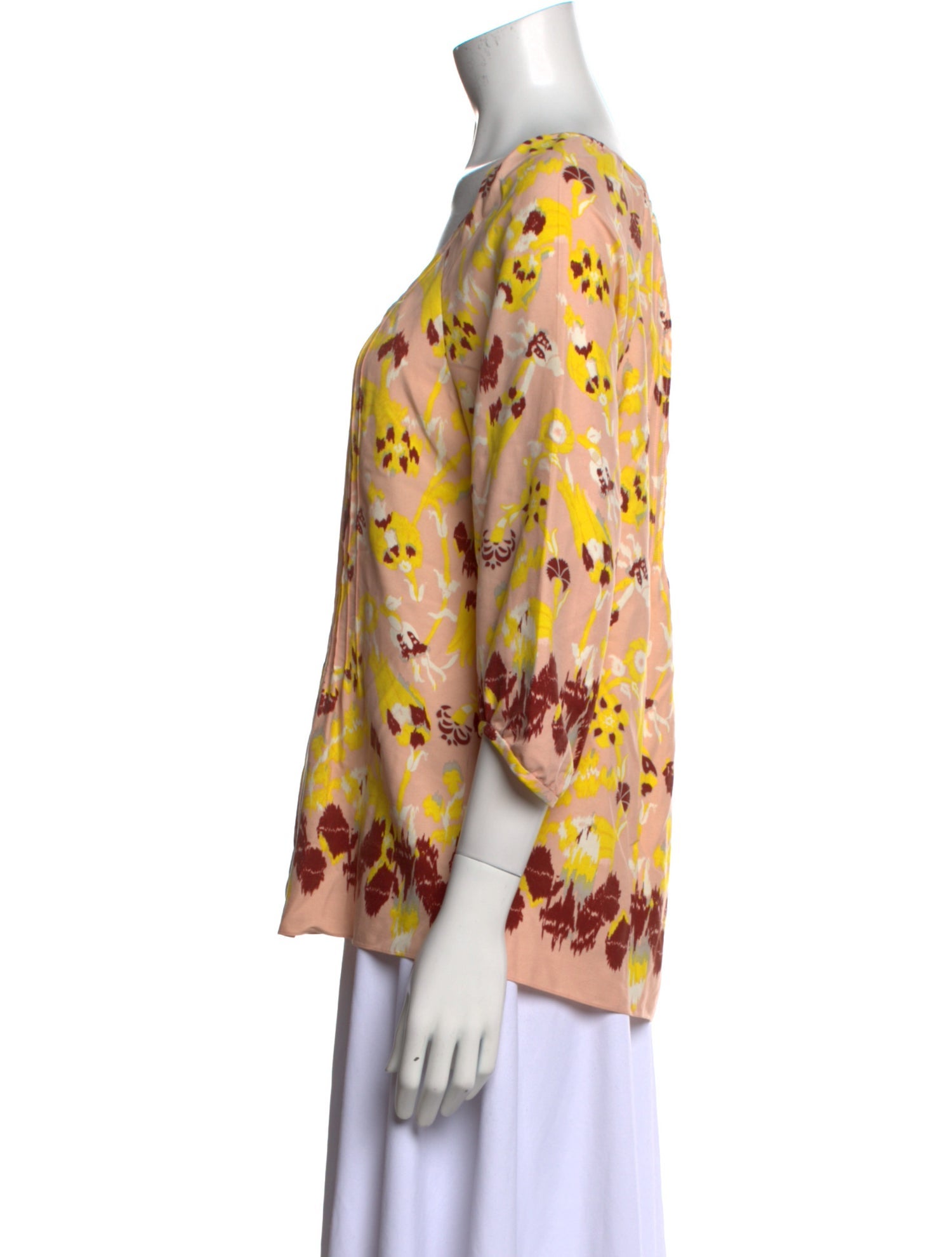 Tibi Silk Floral Print Blouse