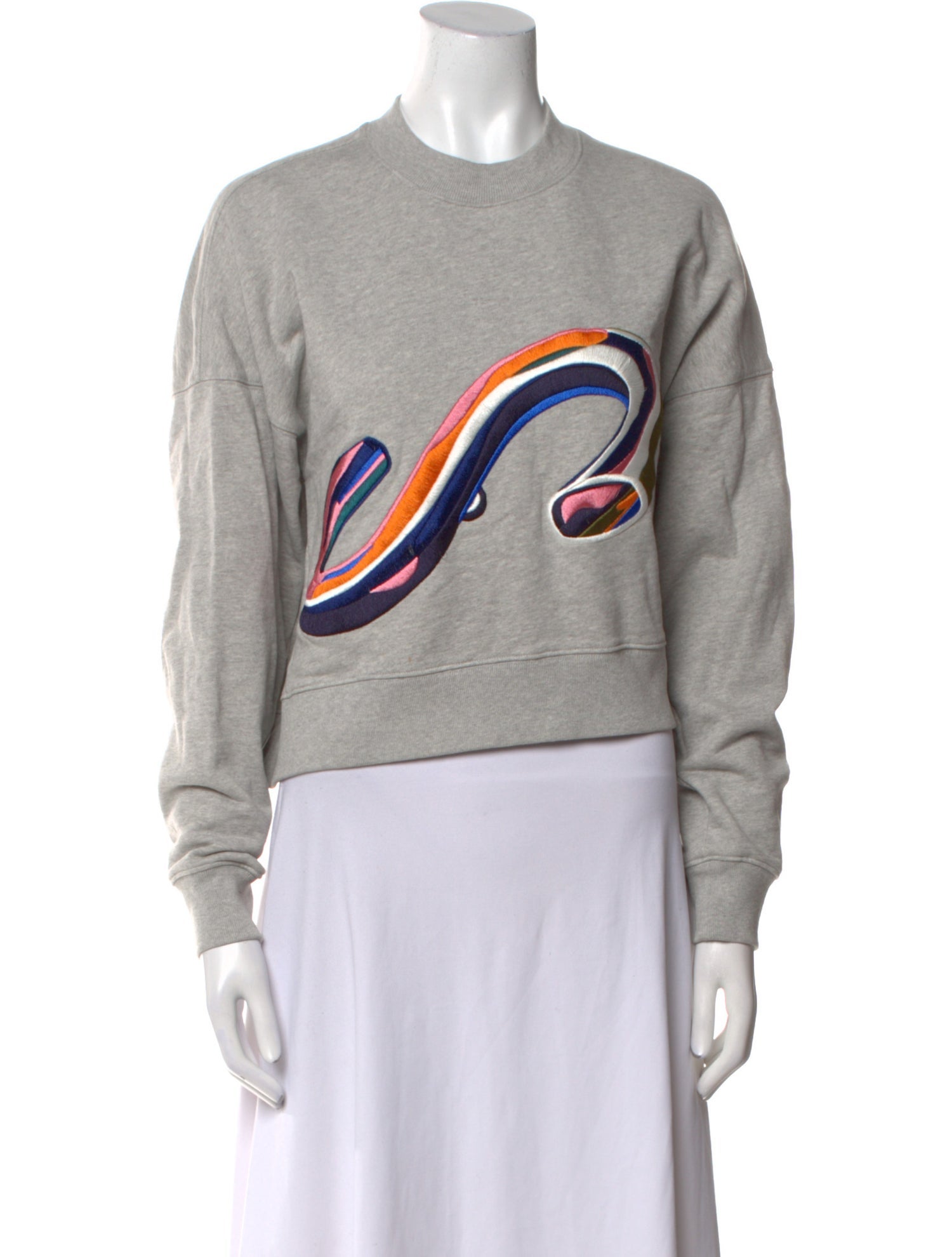Tibi Graphic Print Crew Neck Sweatshirt