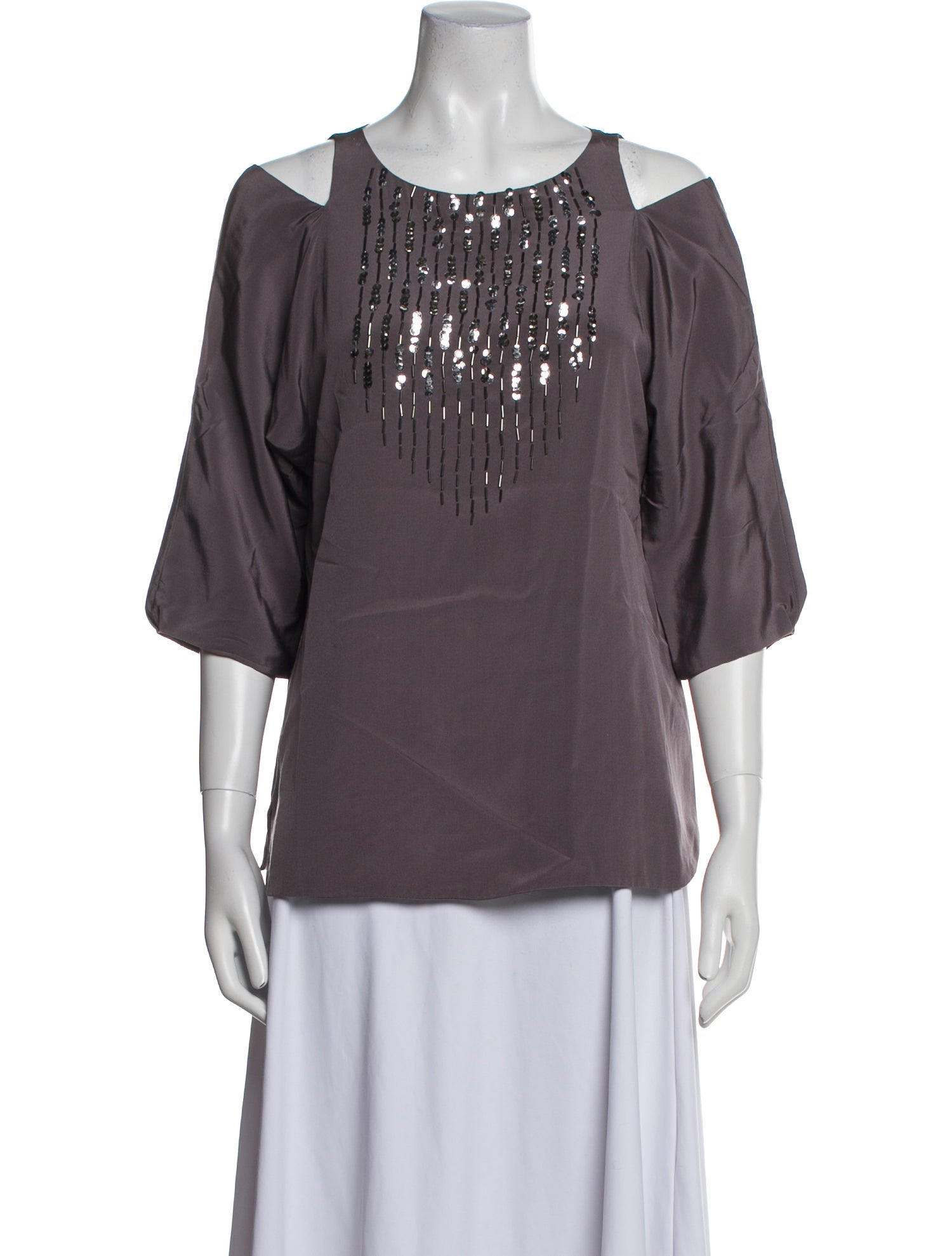 Tibi Silk Scoop Neck T-Shirt