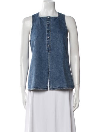 Tibi Square Neckline Sleeveless Top