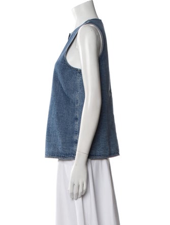 Tibi Square Neckline Sleeveless Top
