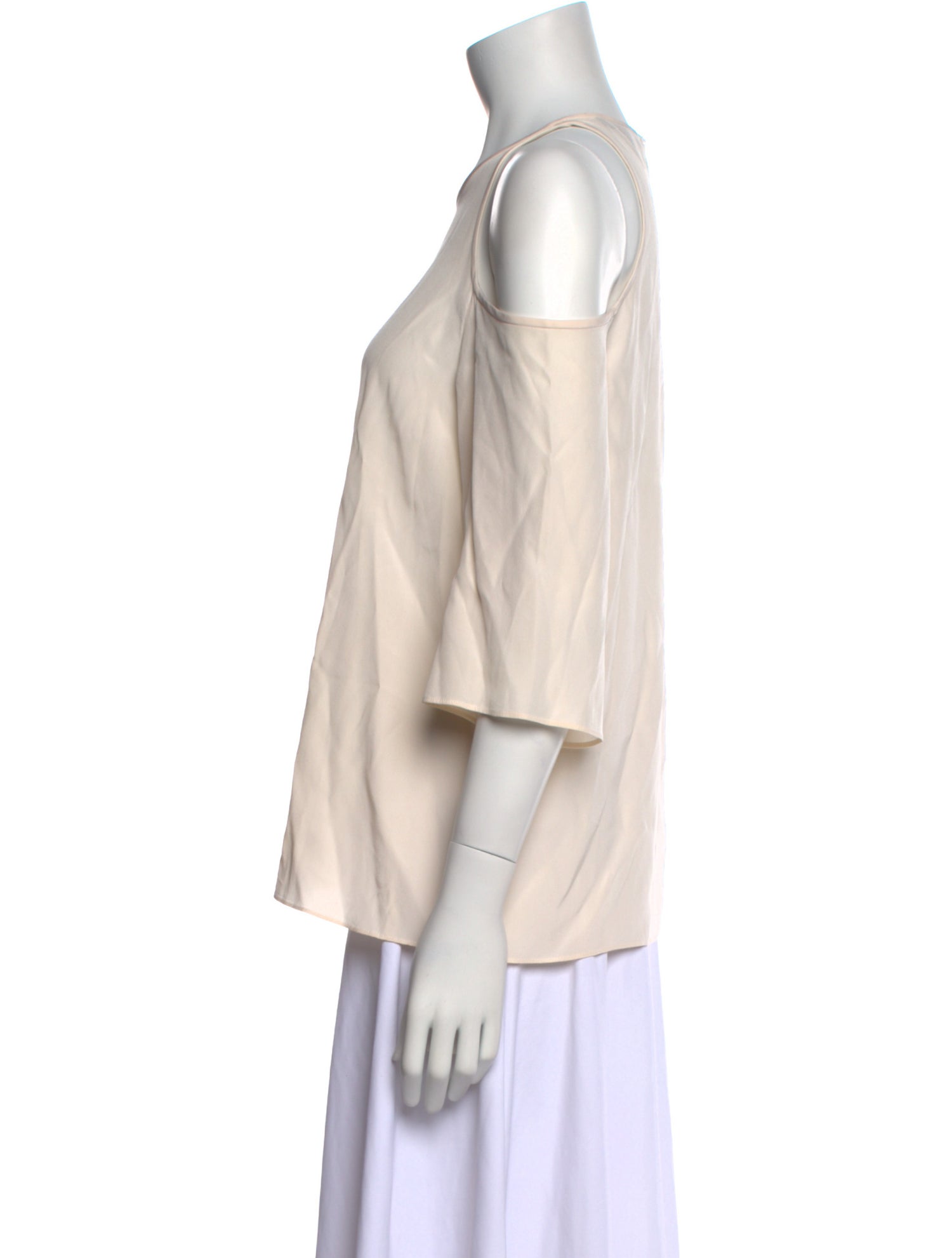 Tibi Silk Crew Neck Blouse