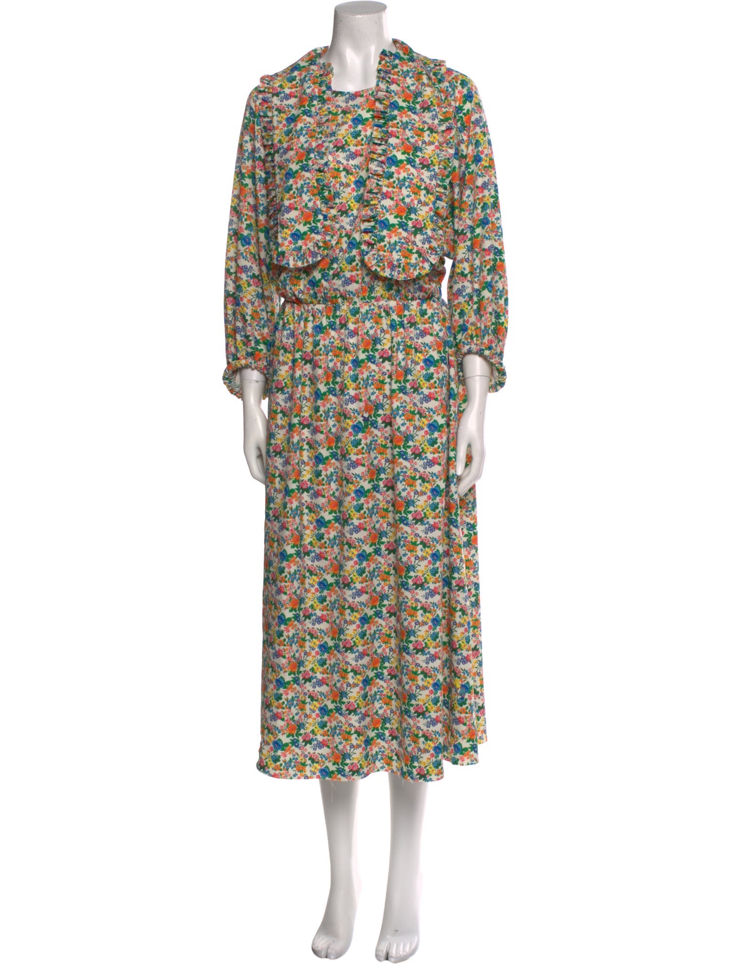 Tibi Floral Print Long Dress