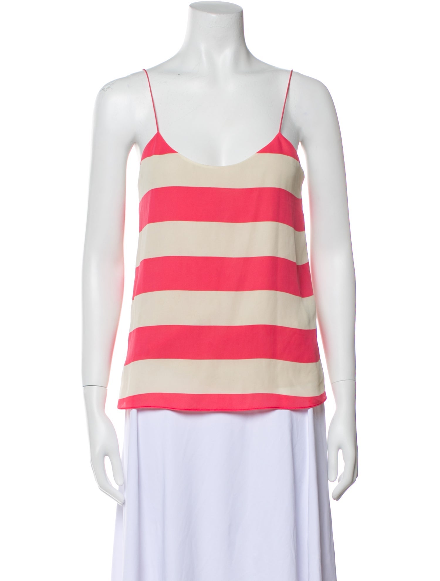 Tibi Striped Scoop Neck Top