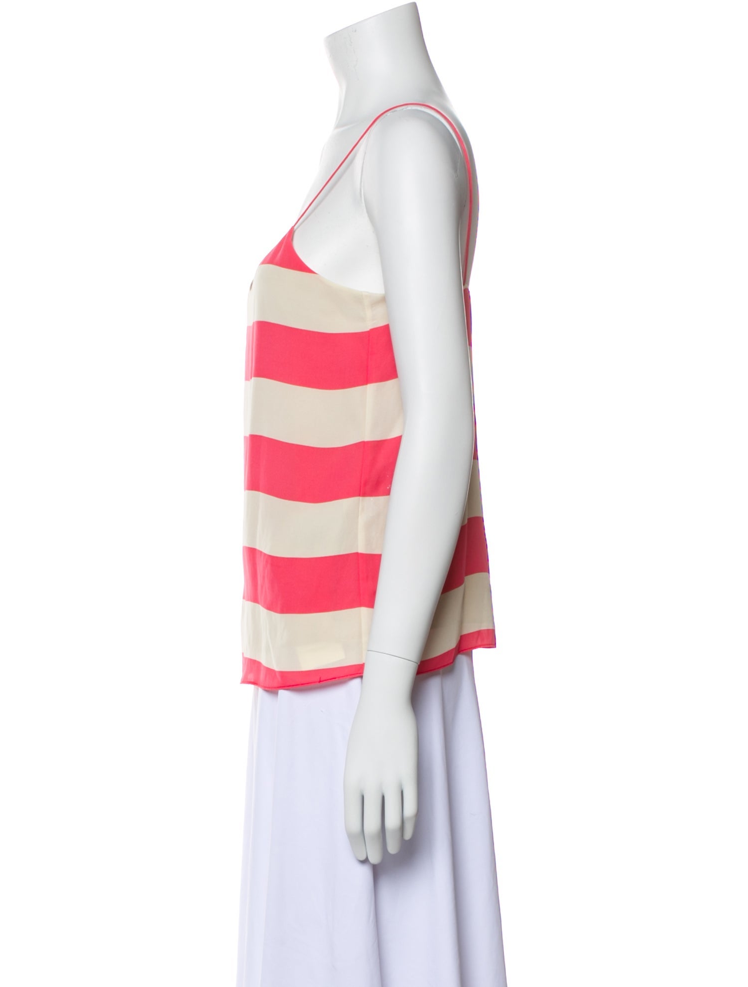 Tibi Striped Scoop Neck Top