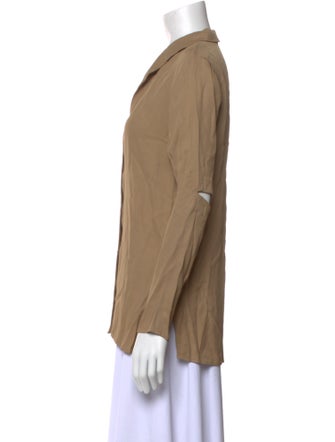 Tibi Long Sleeve Button-Up Top