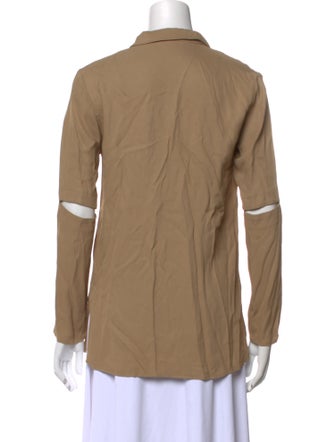 Tibi Long Sleeve Button-Up Top