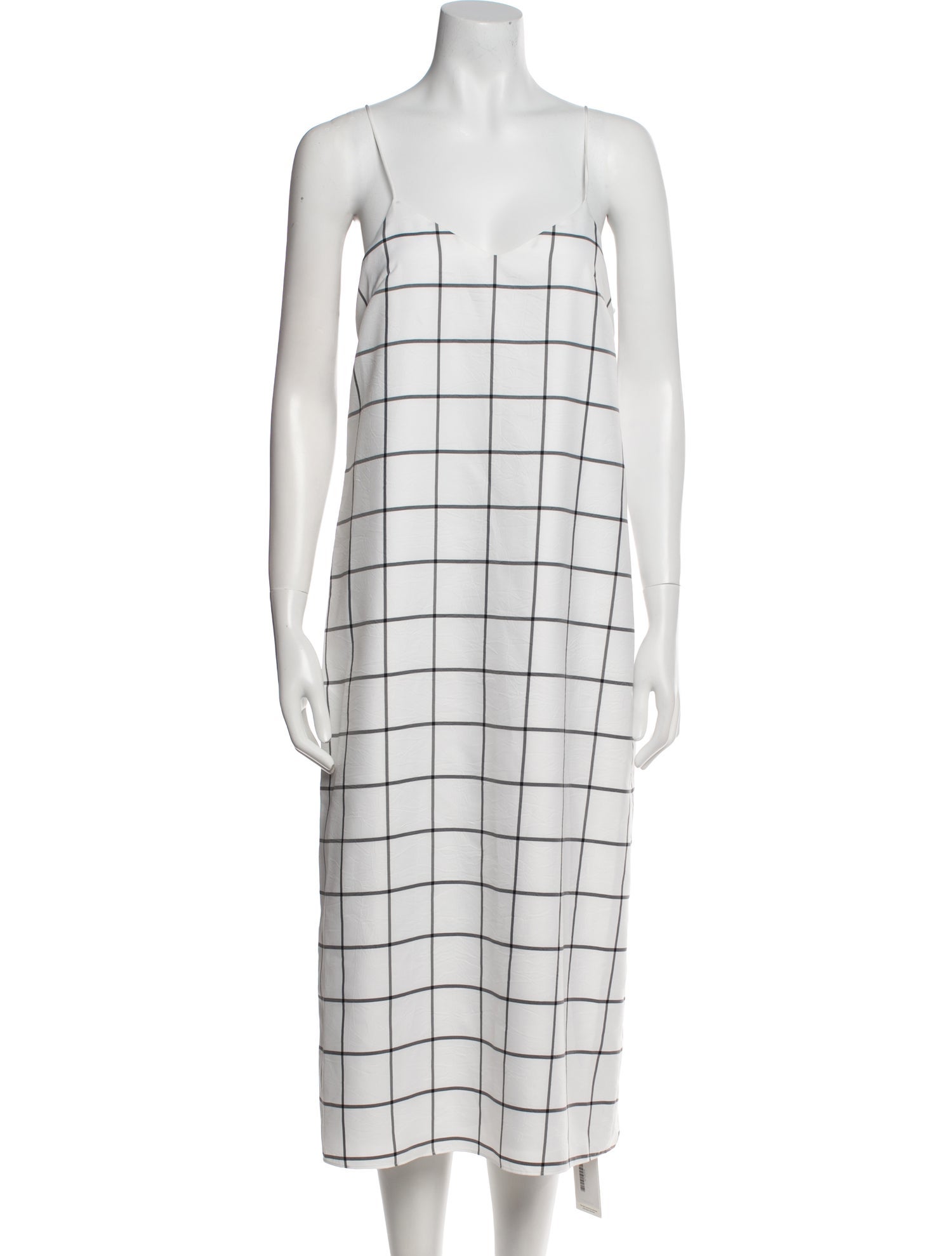Tibi Plaid Print Midi Length Dress