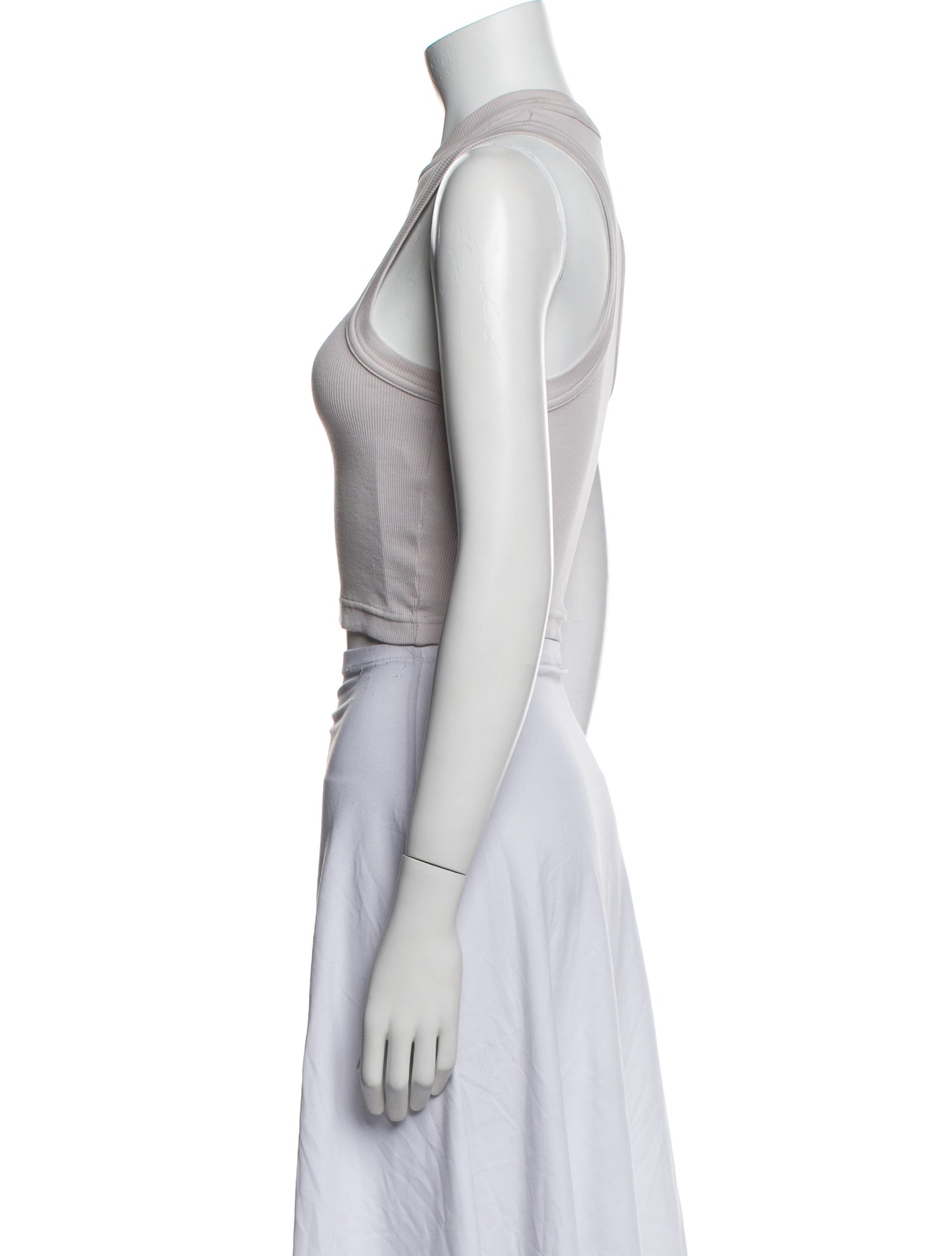 Tibi Crew Neck Sleeveless Crop Top