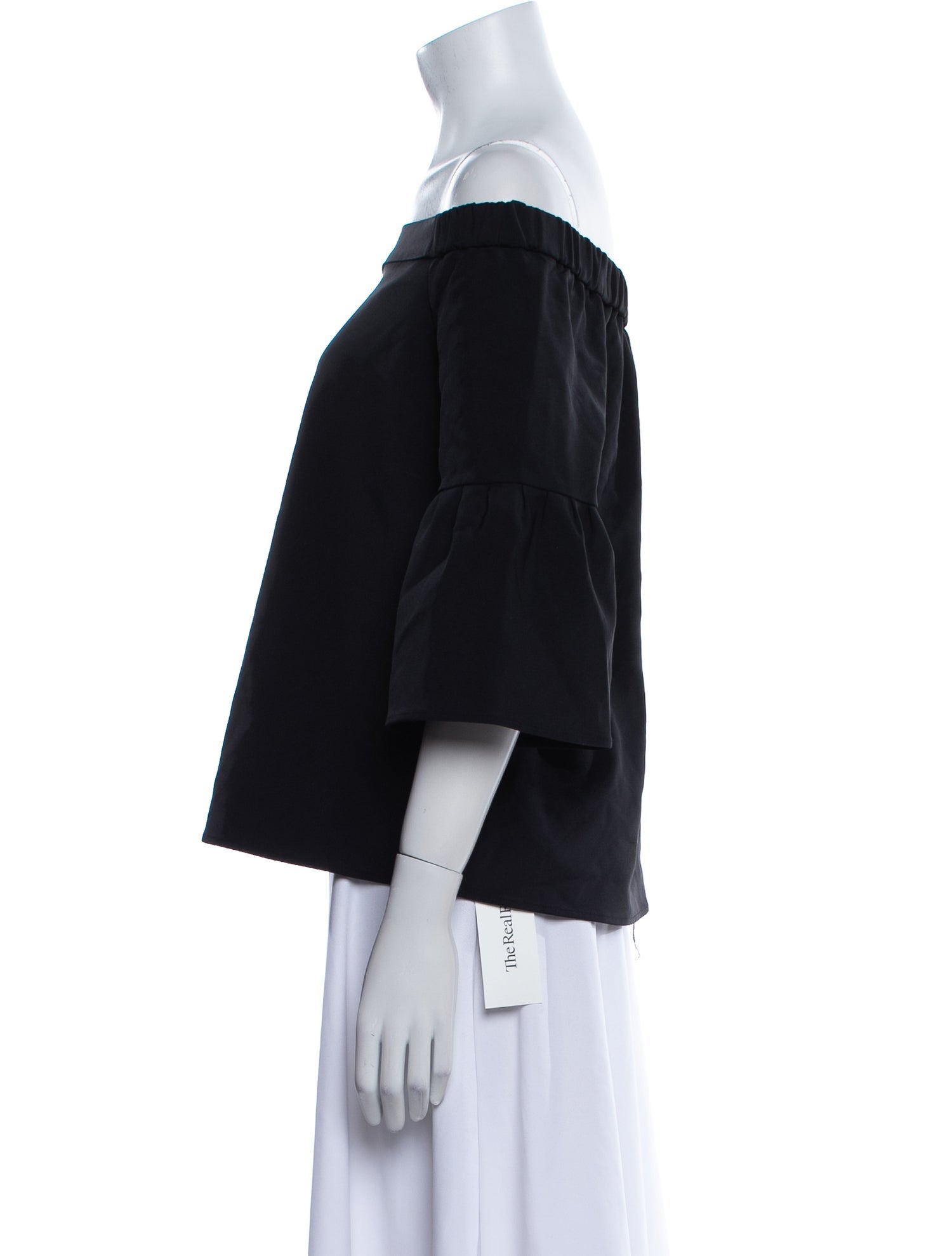 Tibi Off-The-Shoulder Three-Quarter Sleeve Top