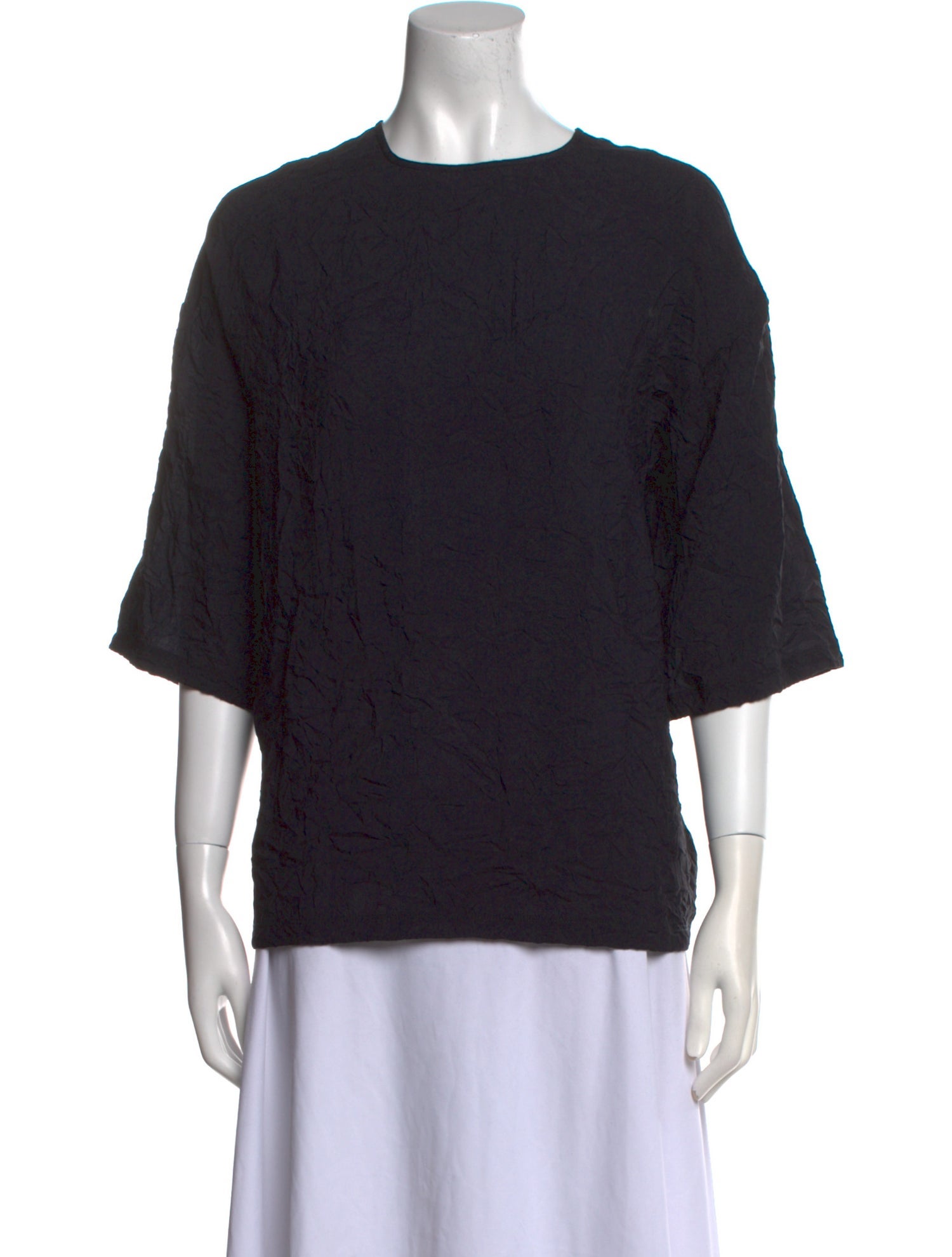 Tibi Crew Neck Three-Quarter Sleeve Sweatshirt