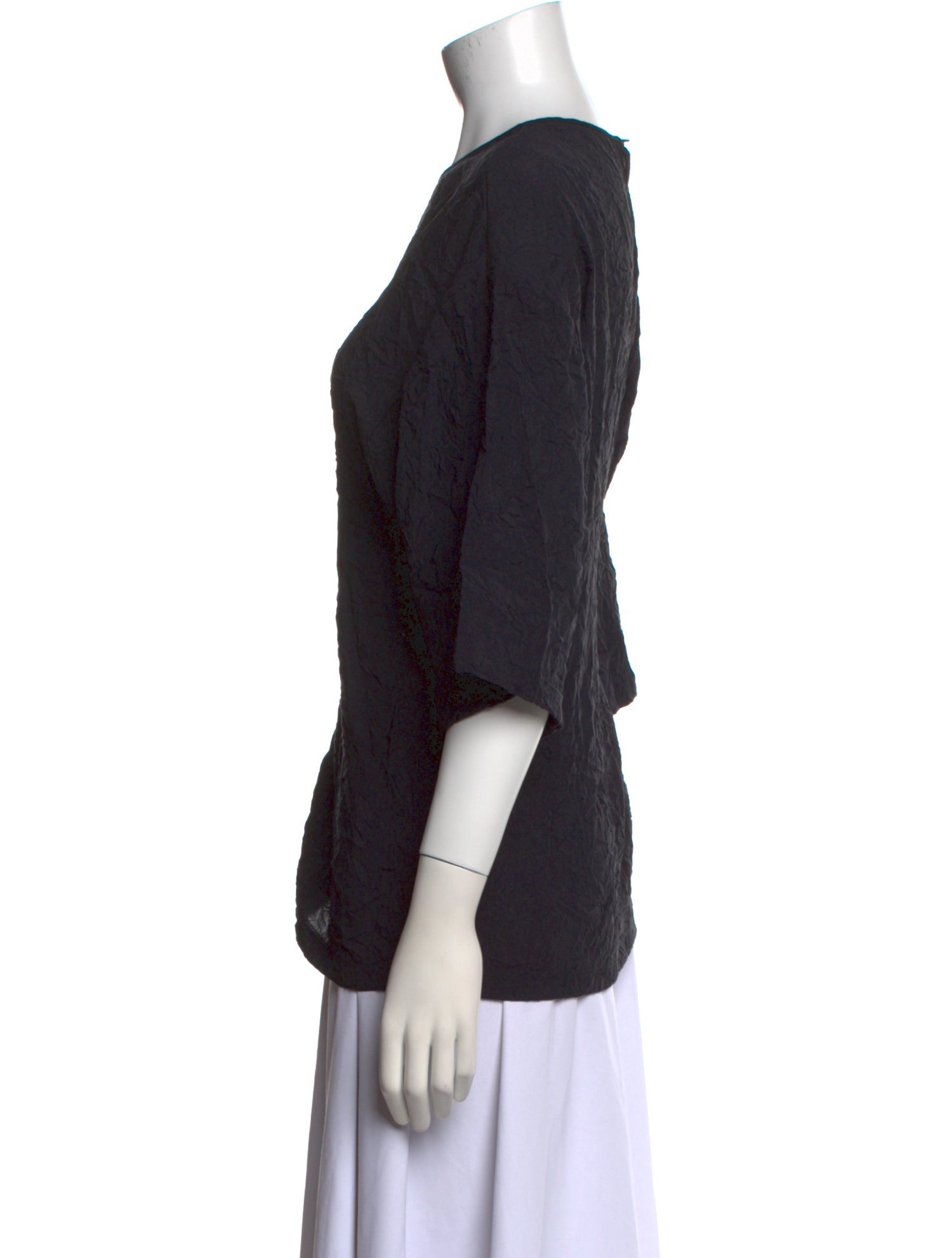 Tibi Crew Neck Three-Quarter Sleeve Sweatshirt