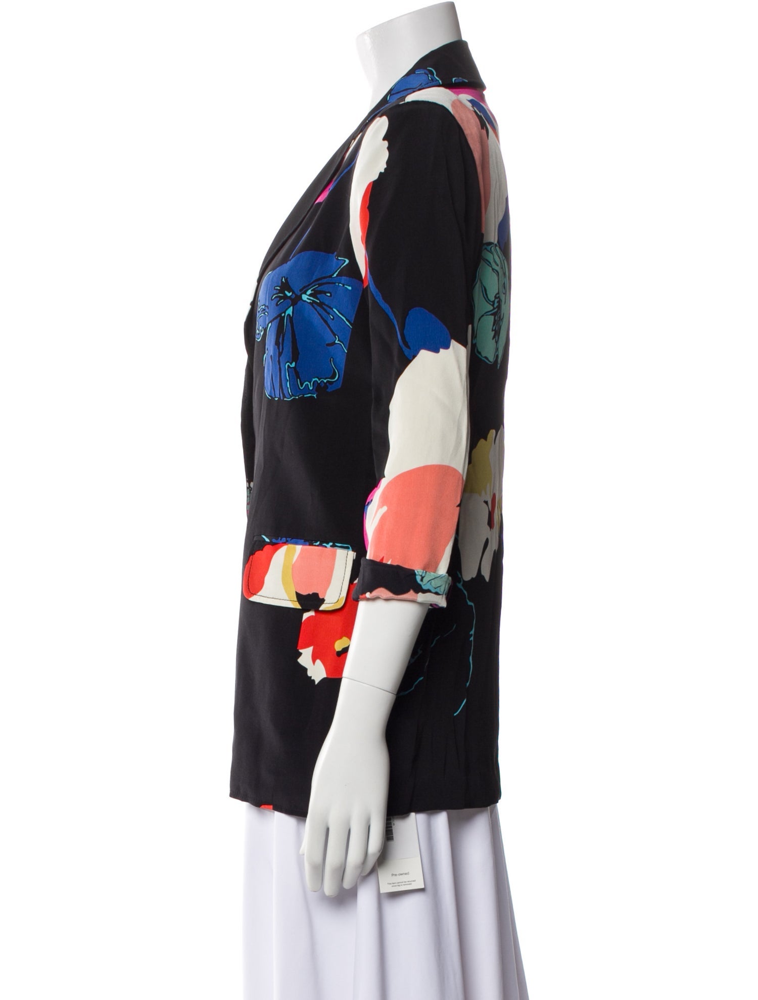 Tibi Silk Floral Print Evening Jacket