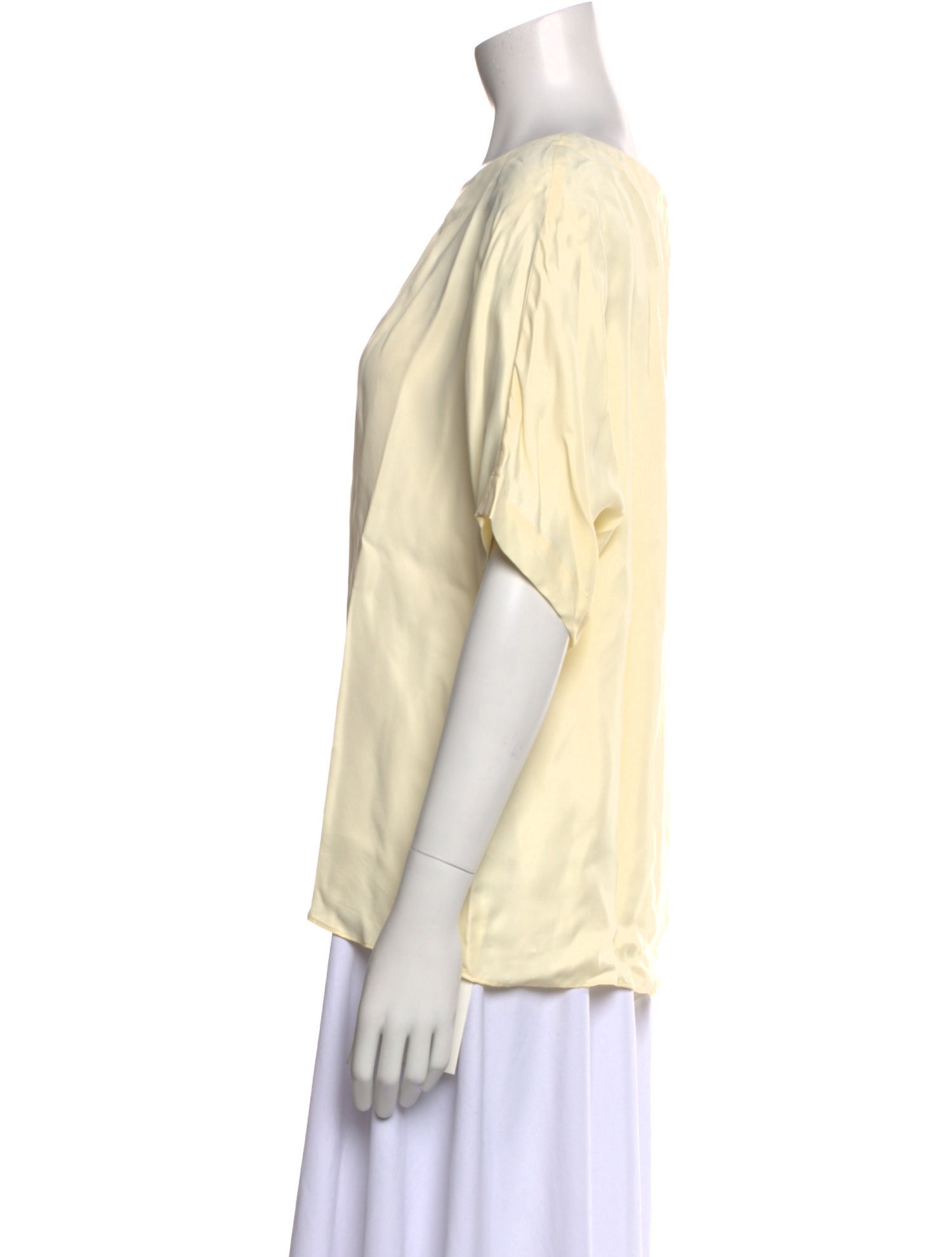 Tibi Bateau Neckline Short Sleeve Blouse