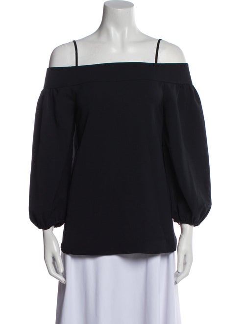 Tibi Square Neckline Three-Quarter Sleeve Blouse