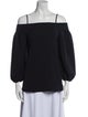 Tibi Square Neckline Three-Quarter Sleeve Blouse