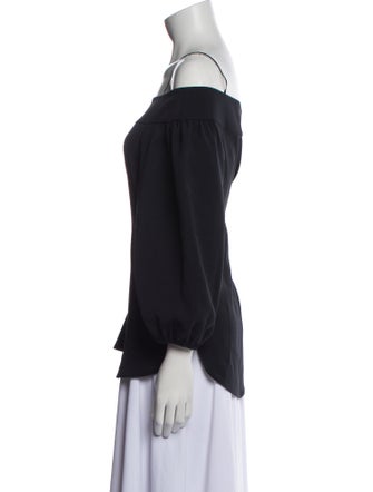 Tibi Square Neckline Three-Quarter Sleeve Blouse