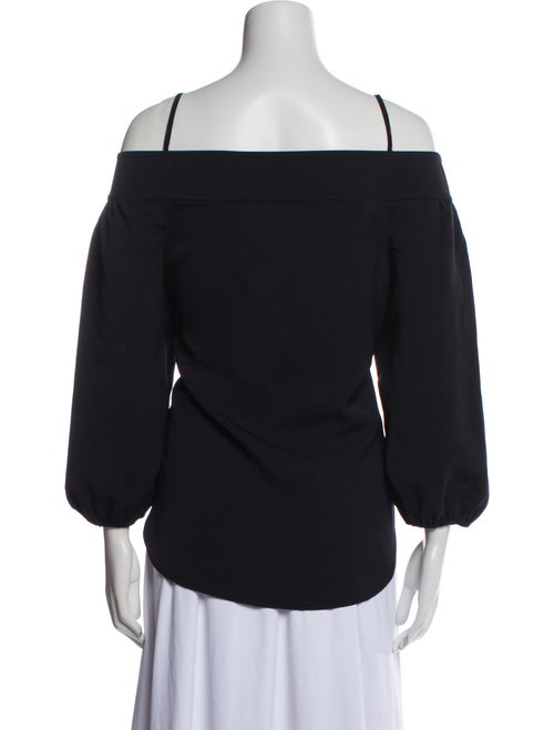 Tibi Square Neckline Three-Quarter Sleeve Blouse