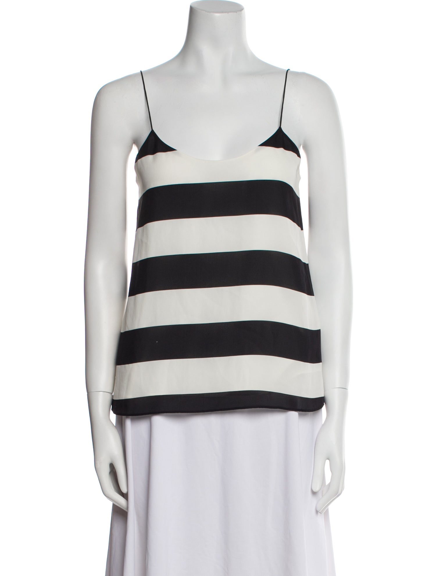 Tibi Striped Scoop Neck Top