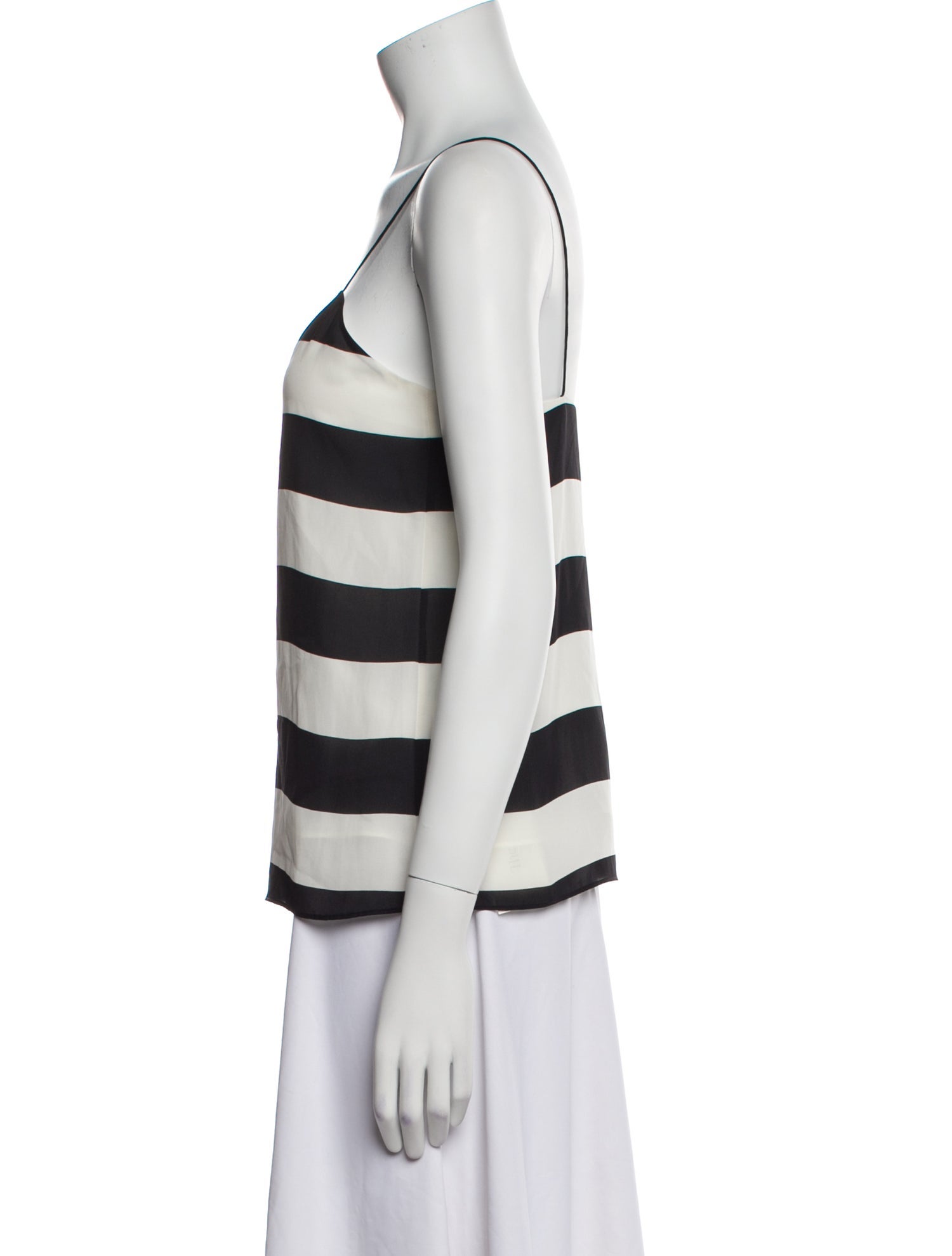 Tibi Striped Scoop Neck Top