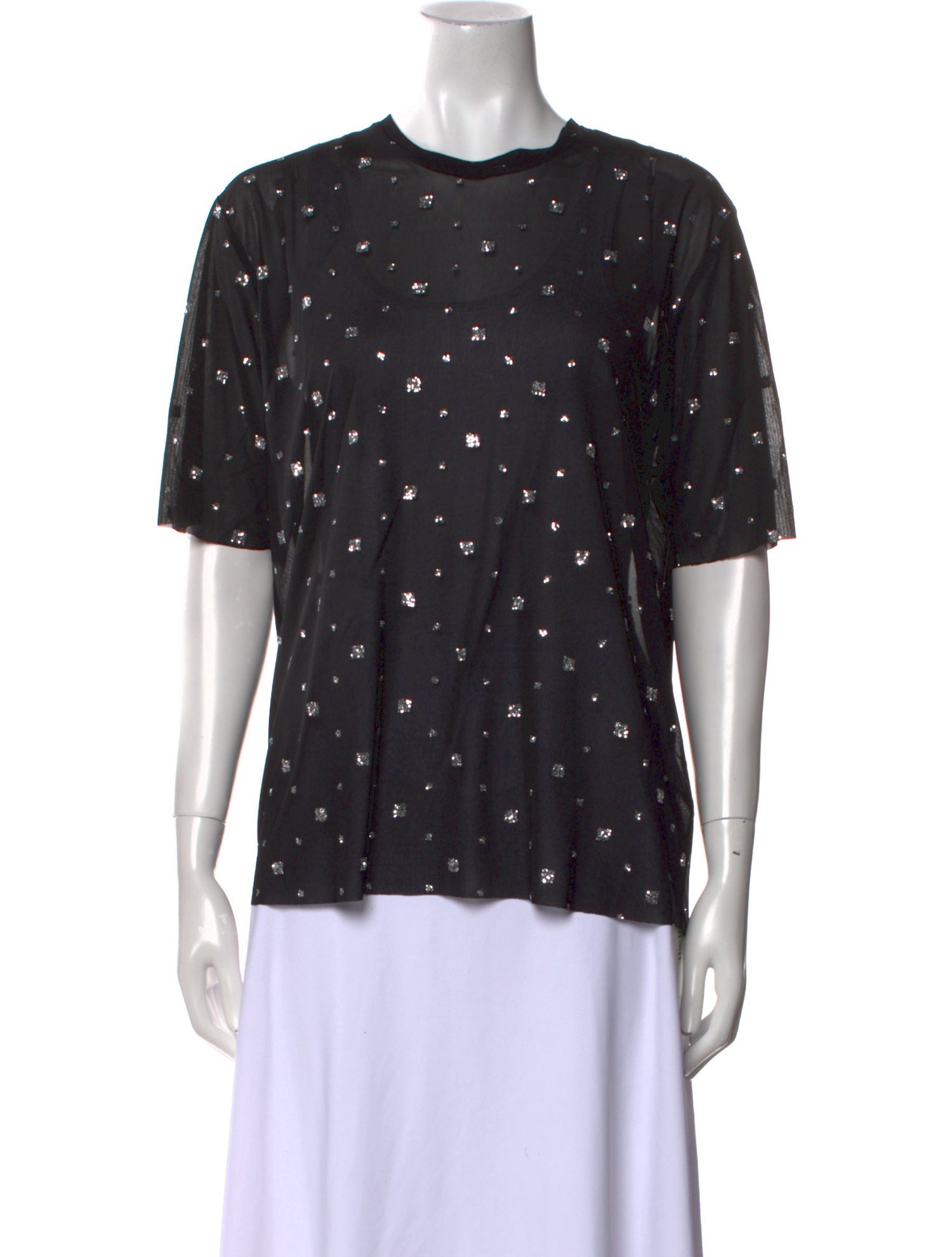 Tibi Patterned Crew Neck T-Shirt w/ Tags