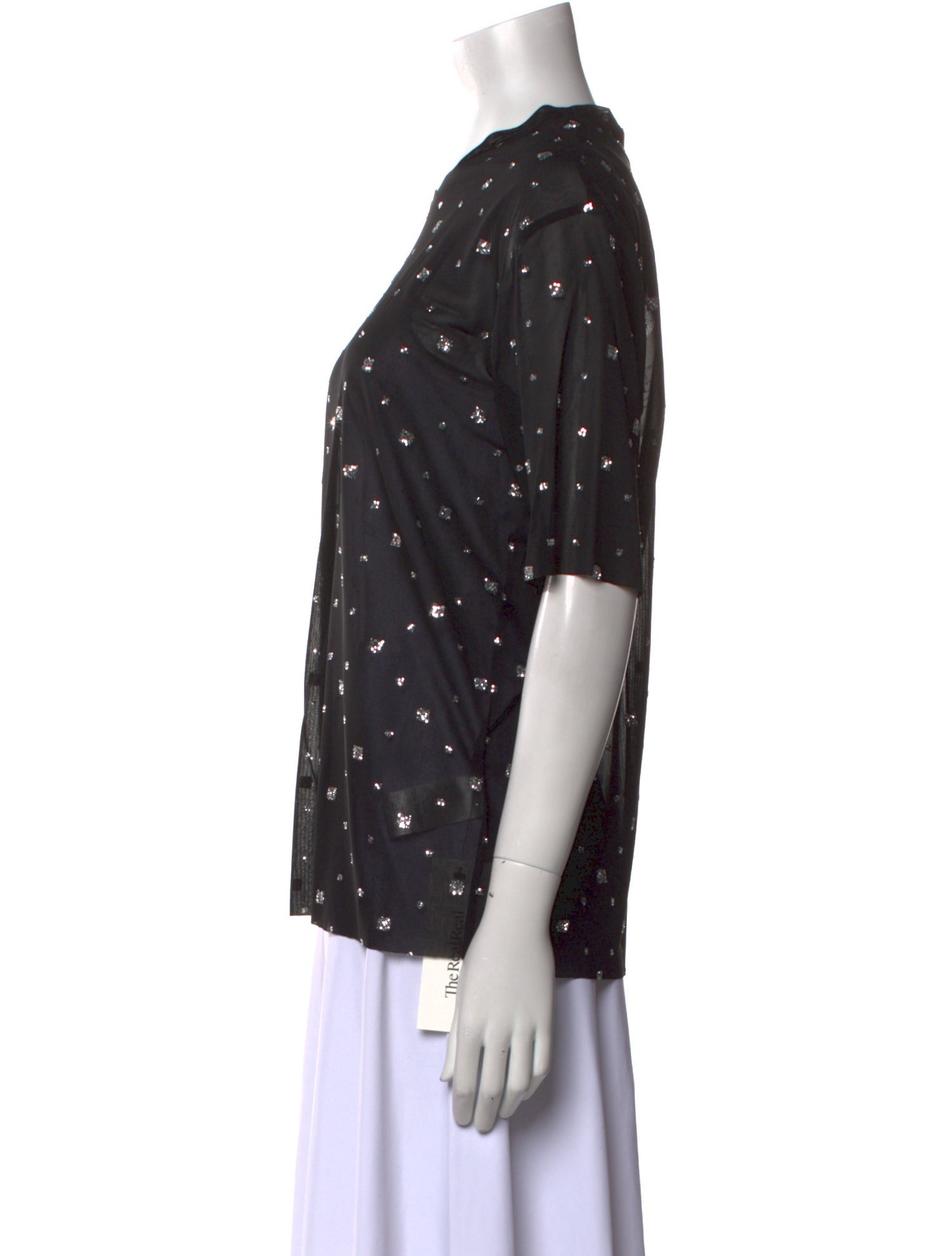 Tibi Patterned Crew Neck T-Shirt w/ Tags