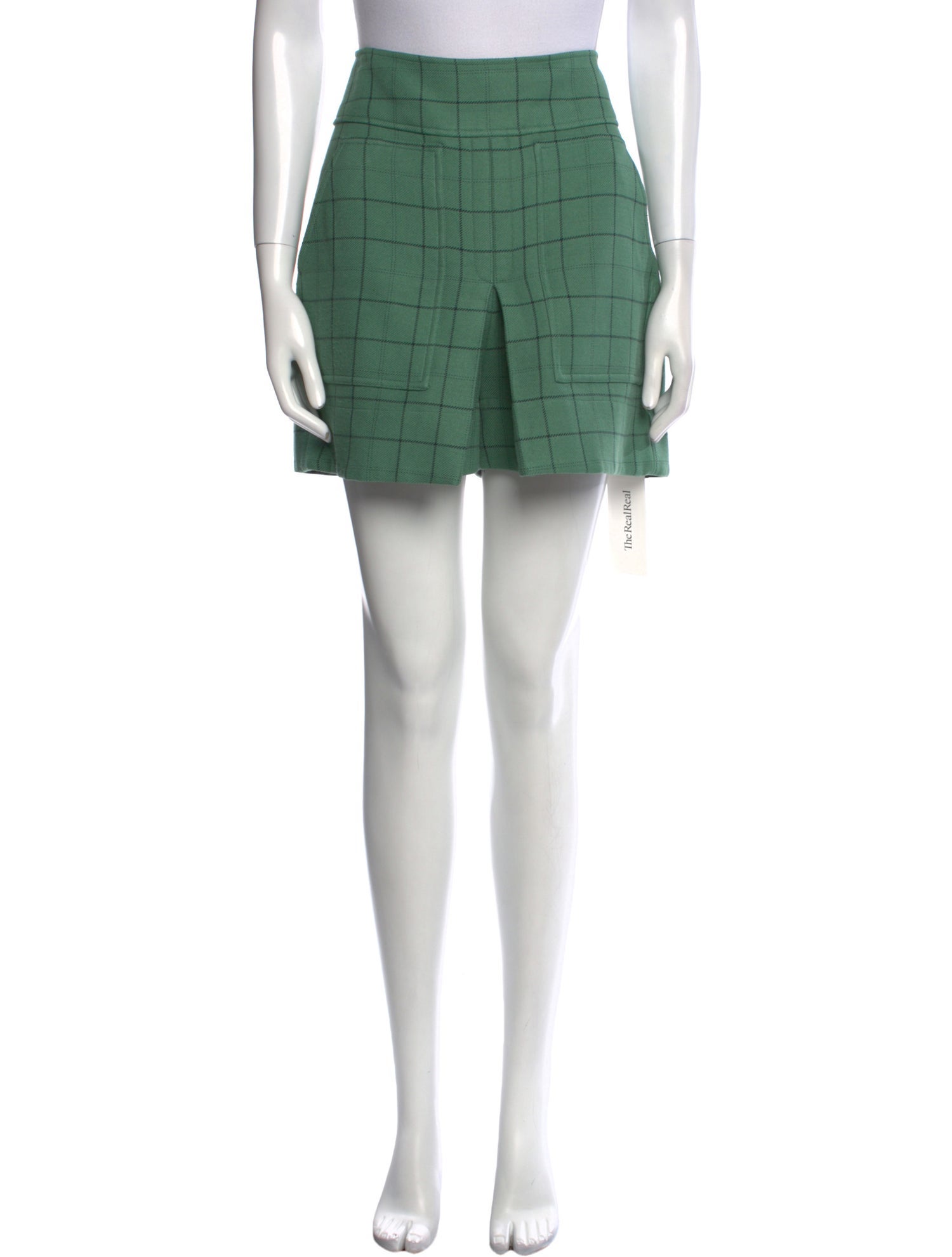 Tibi Plaid Print Mini Shorts