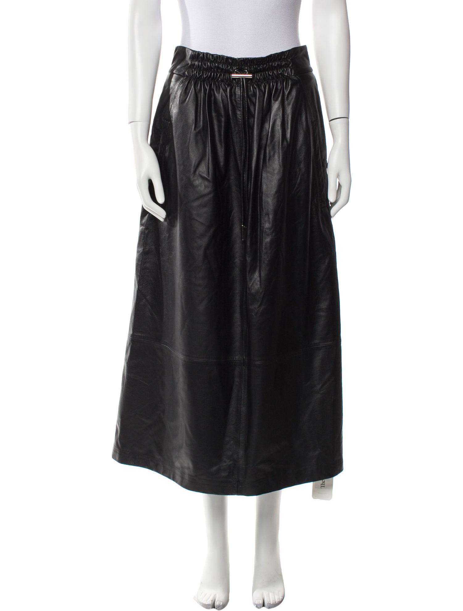 Tibi Lamb Leather Midi Length Skirt