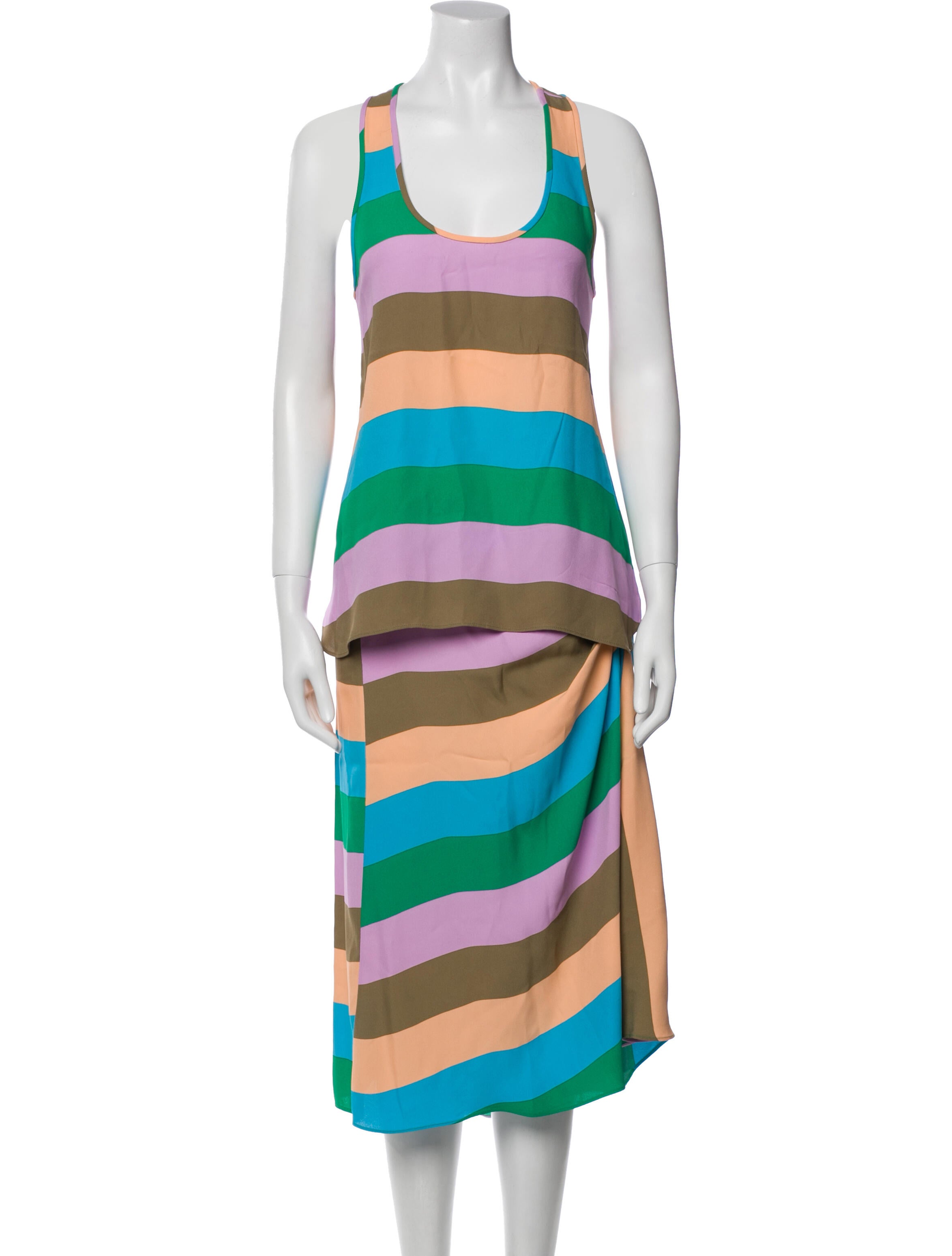 Tibi Colorblock Pattern Skirt Set