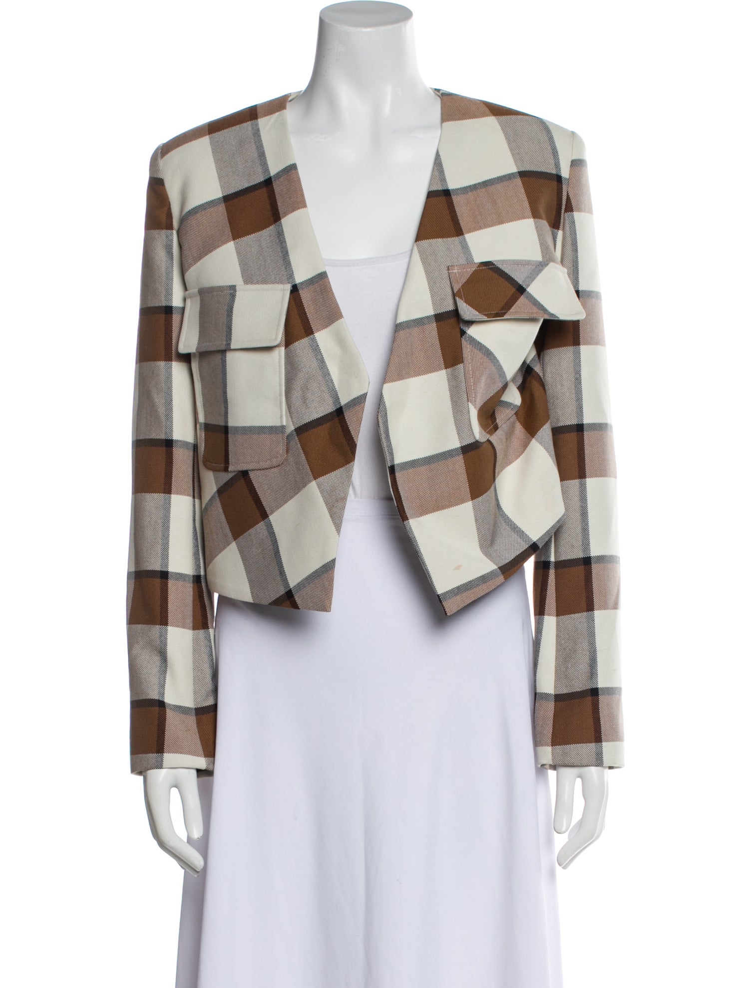 Tibi Plaid Print Blazer