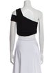 Tibi One-Shoulder Short Sleeve Crop Top